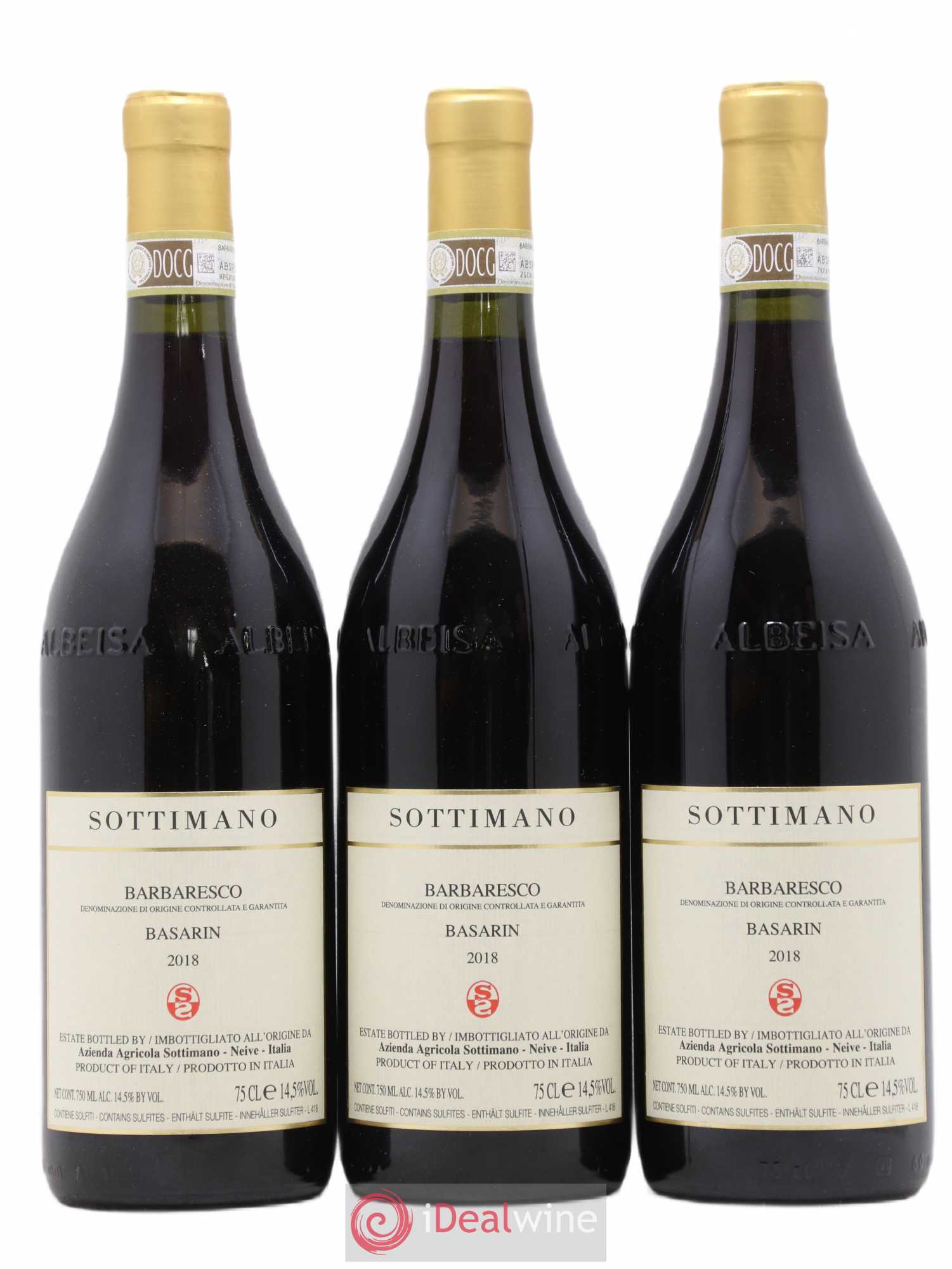 Barbaresco DOCG Basarin Sottimano 2018 - Lot de 3 bouteilles - 0