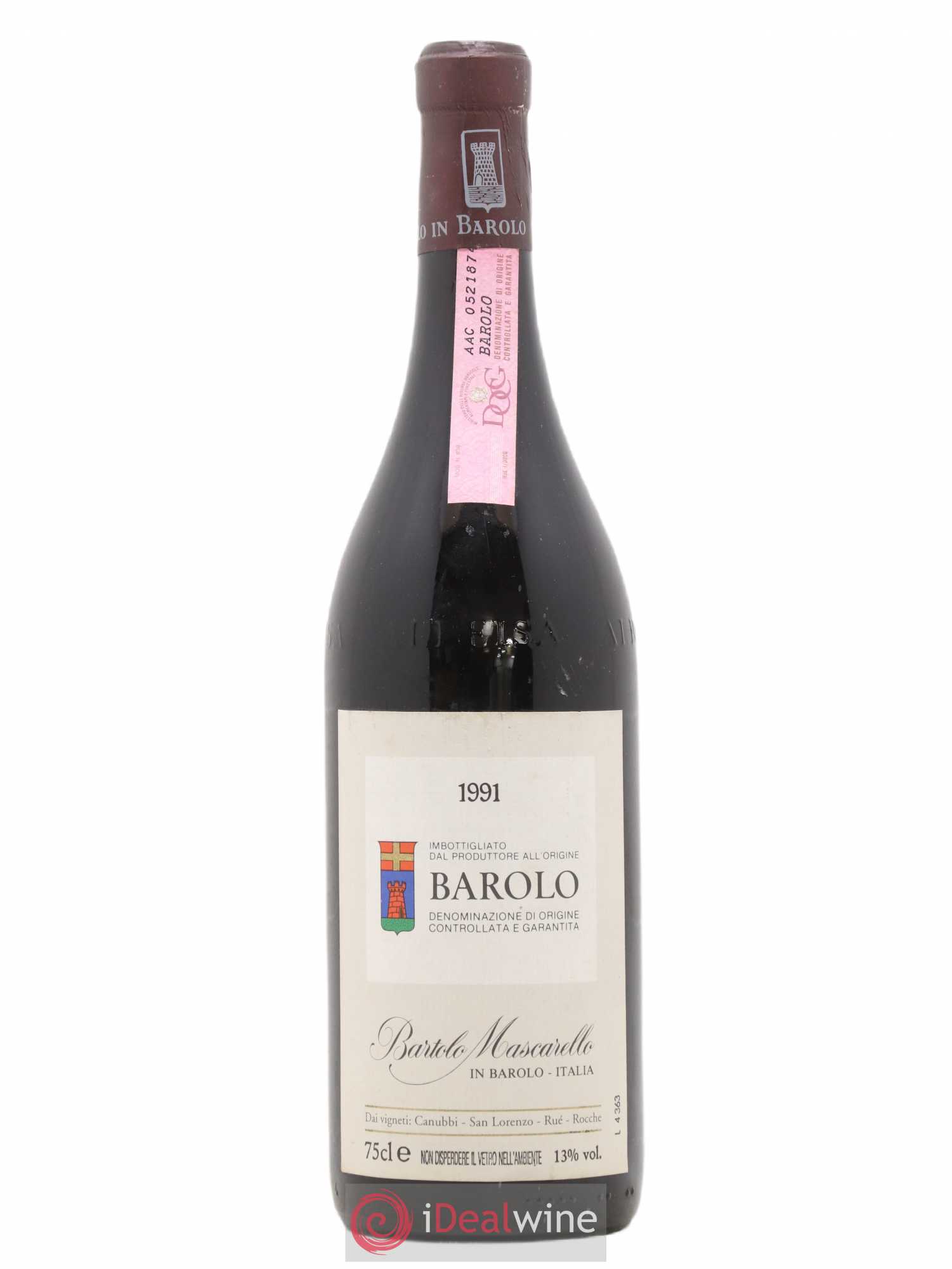 Barolo DOCG Bartolo Mascarello 1991 - Lot de 1 bouteille - 0