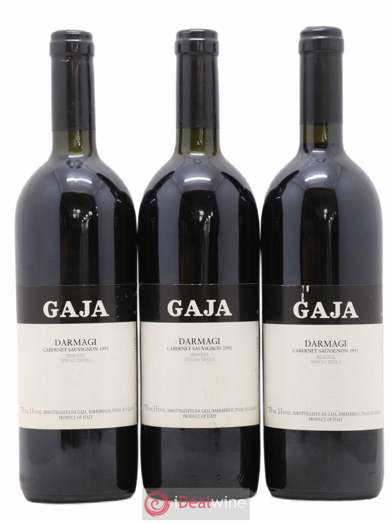Langhe Darmagi Angelo Gaja 1991 - Lot de 3 bouteilles - 0