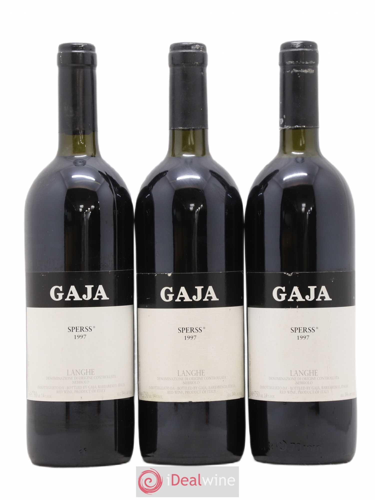 Langhe Sperss Angelo Gaja 1997 - Lot de 3 bouteilles - 0