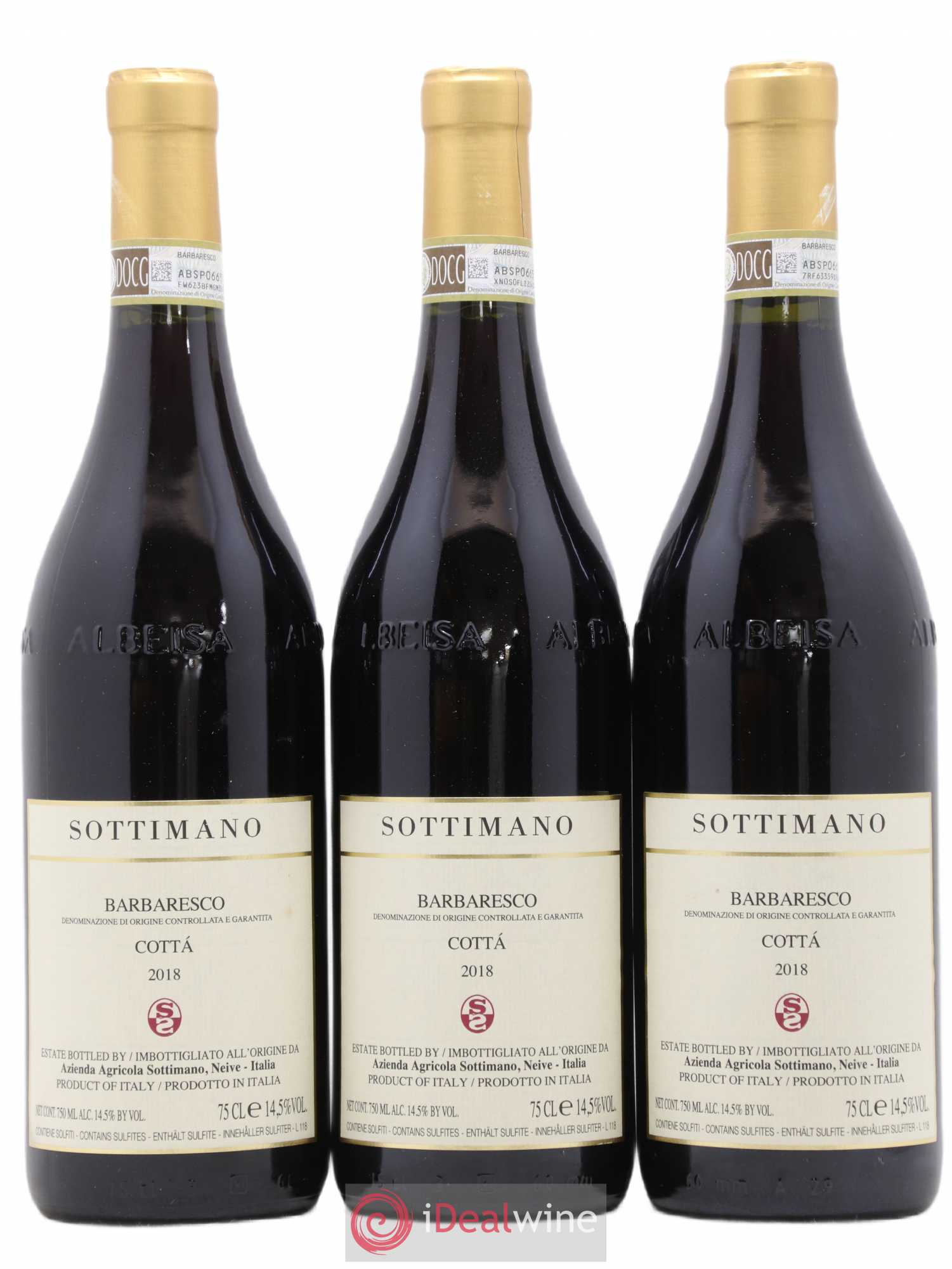 Barbaresco DOCG Cottà Sottimano 2018 - Lot de 3 bouteilles - 0