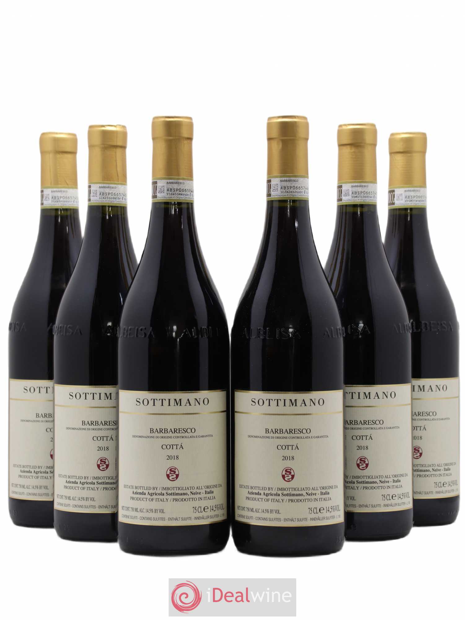 Barbaresco DOCG Cottà Sottimano 2018 - Lot de 6 bouteilles - 0