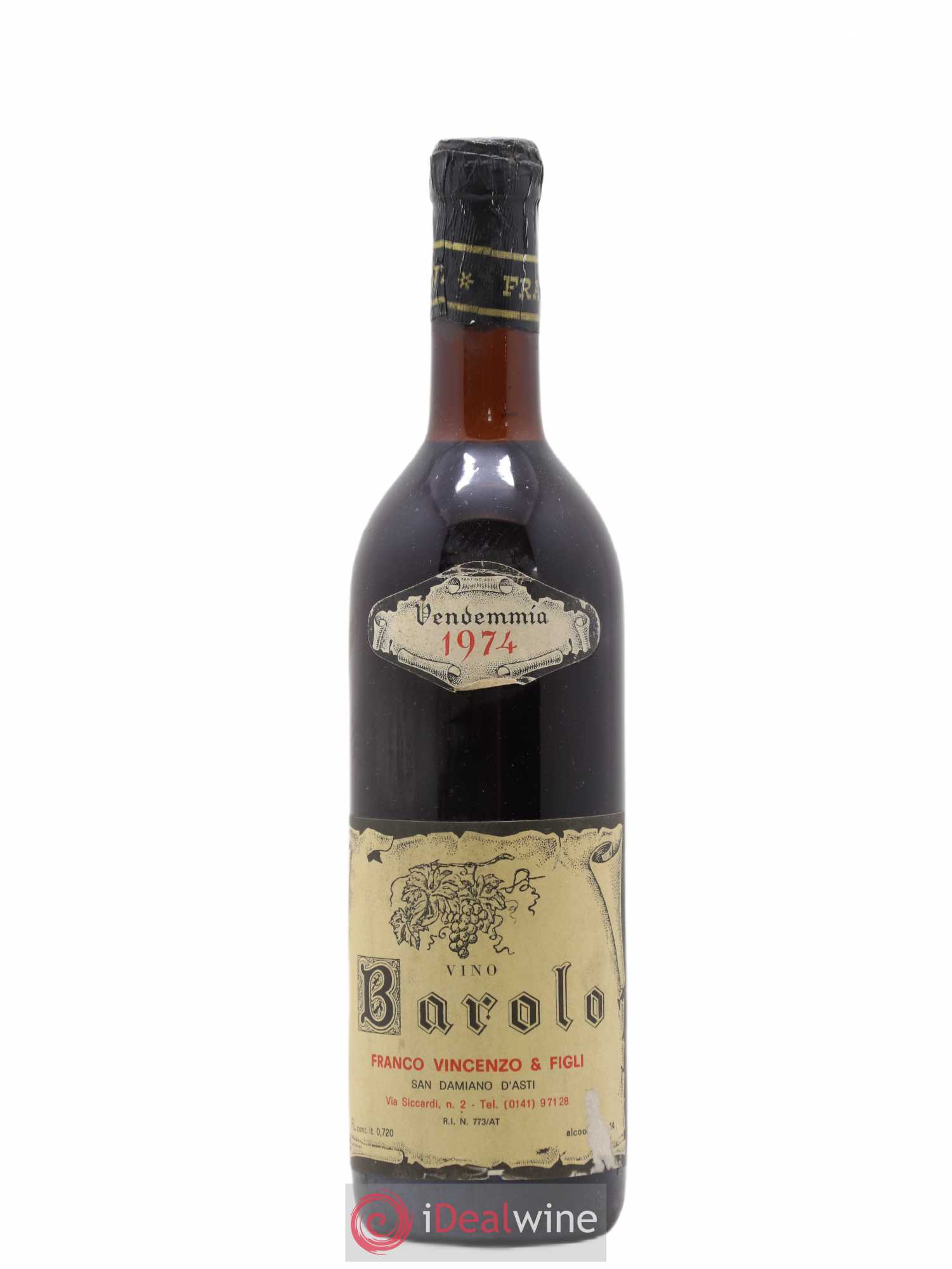 Barolo Franco Vincenzo 1974 - Posten von 1 Flasche - 0