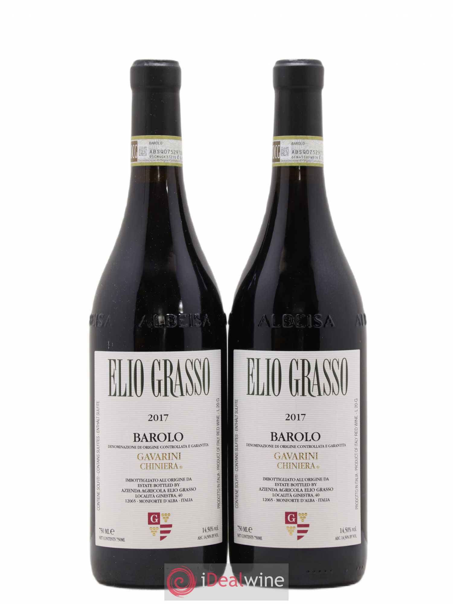 Barolo Gavarini Chiniera Elio Grasso 2017 - Lot de 2 bouteilles - 0