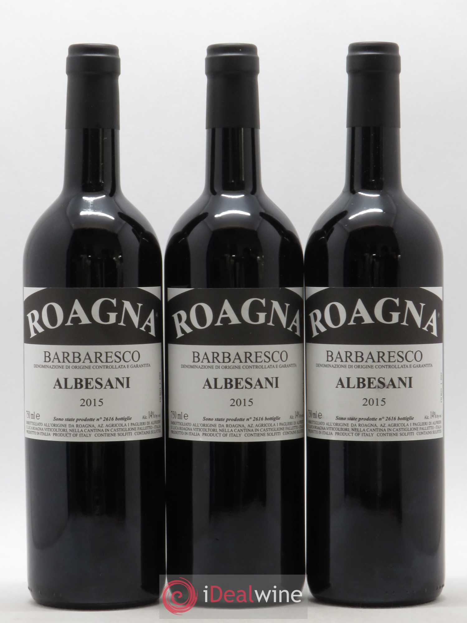 Barbaresco DOCG Albesani Roagna 2015 - Lot de 3 bouteilles - 0