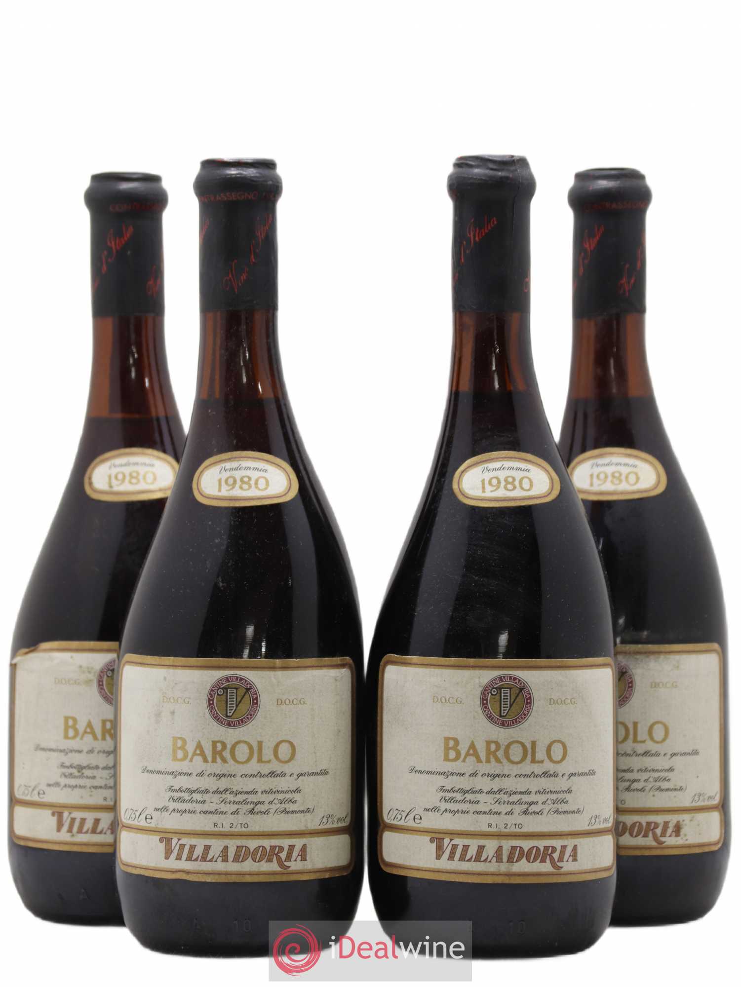 Barolo Villadoria 1980 - Lot de 4 bouteilles - 0