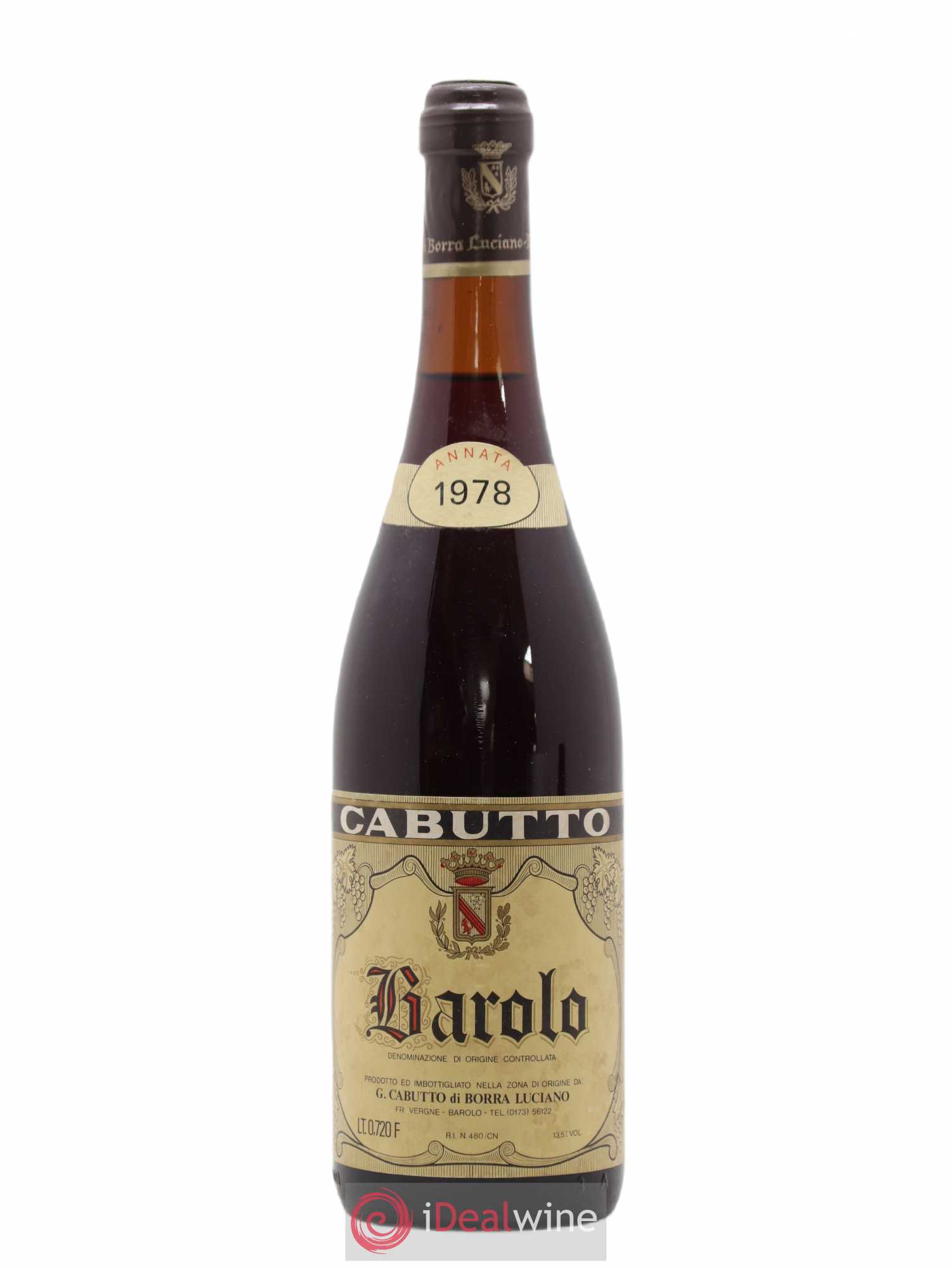 Barolo Cabutto 1978 - Lot de 1 bouteille - 0