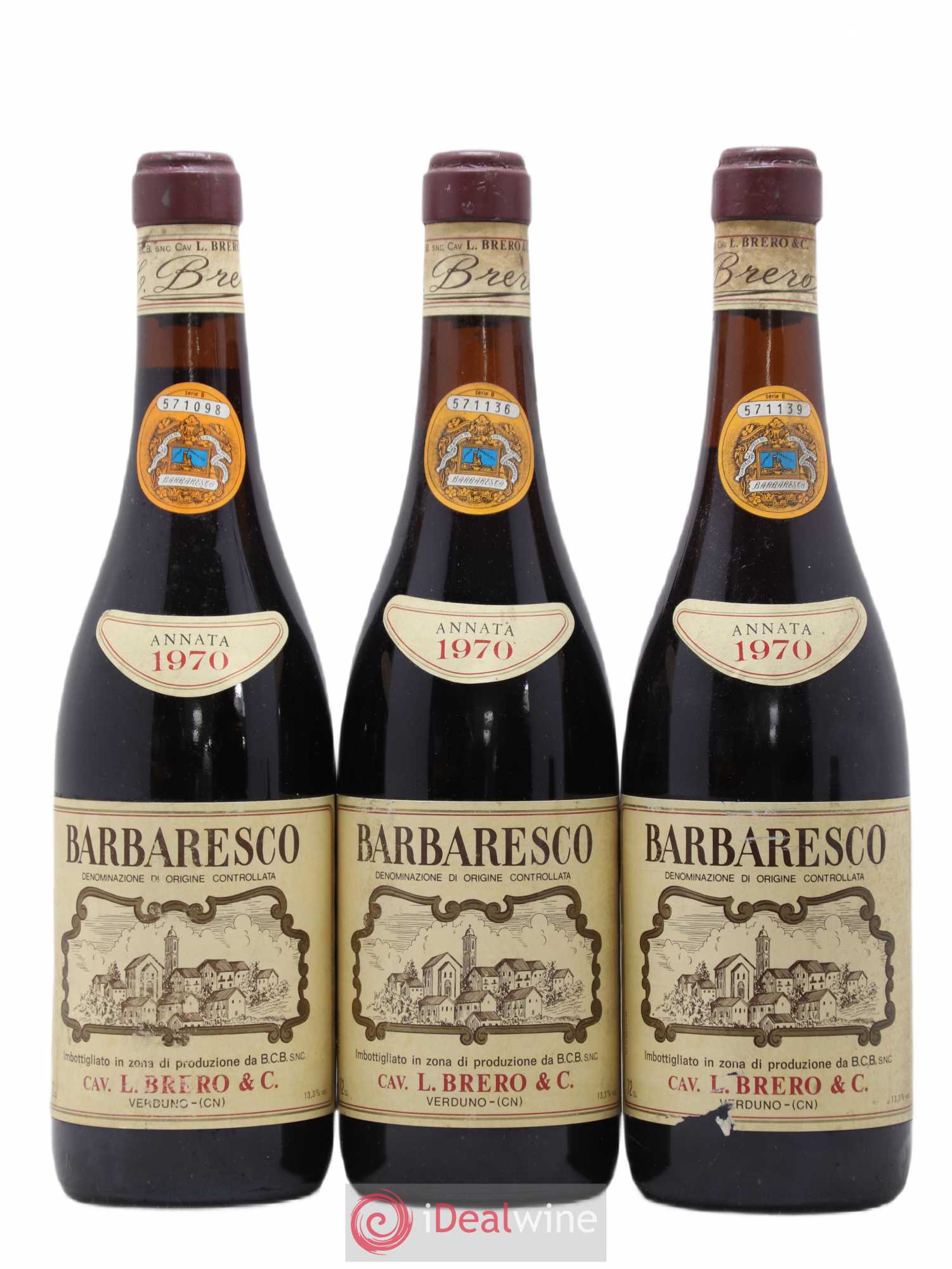 Barbaresco DOCG Brero 1970 - Posten von 3 Flaschen - 0