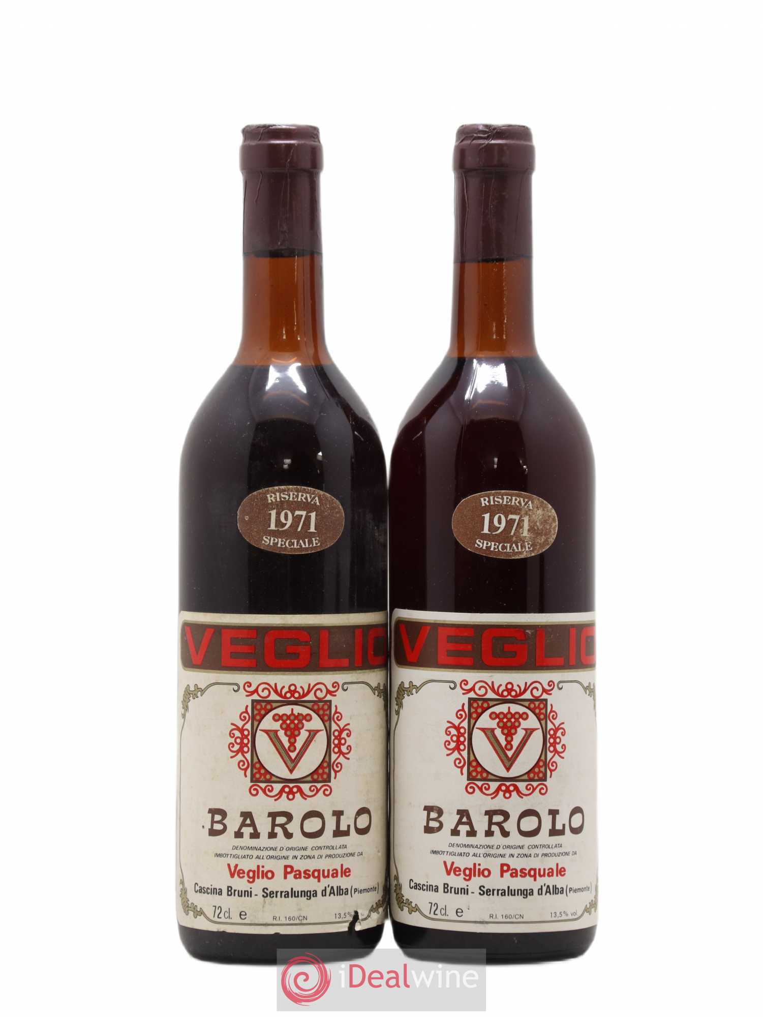 Barolo Riserva Speciale Veglio Pasquale Cascina Bruni 1971 - Posten von 2 Flaschen - 0