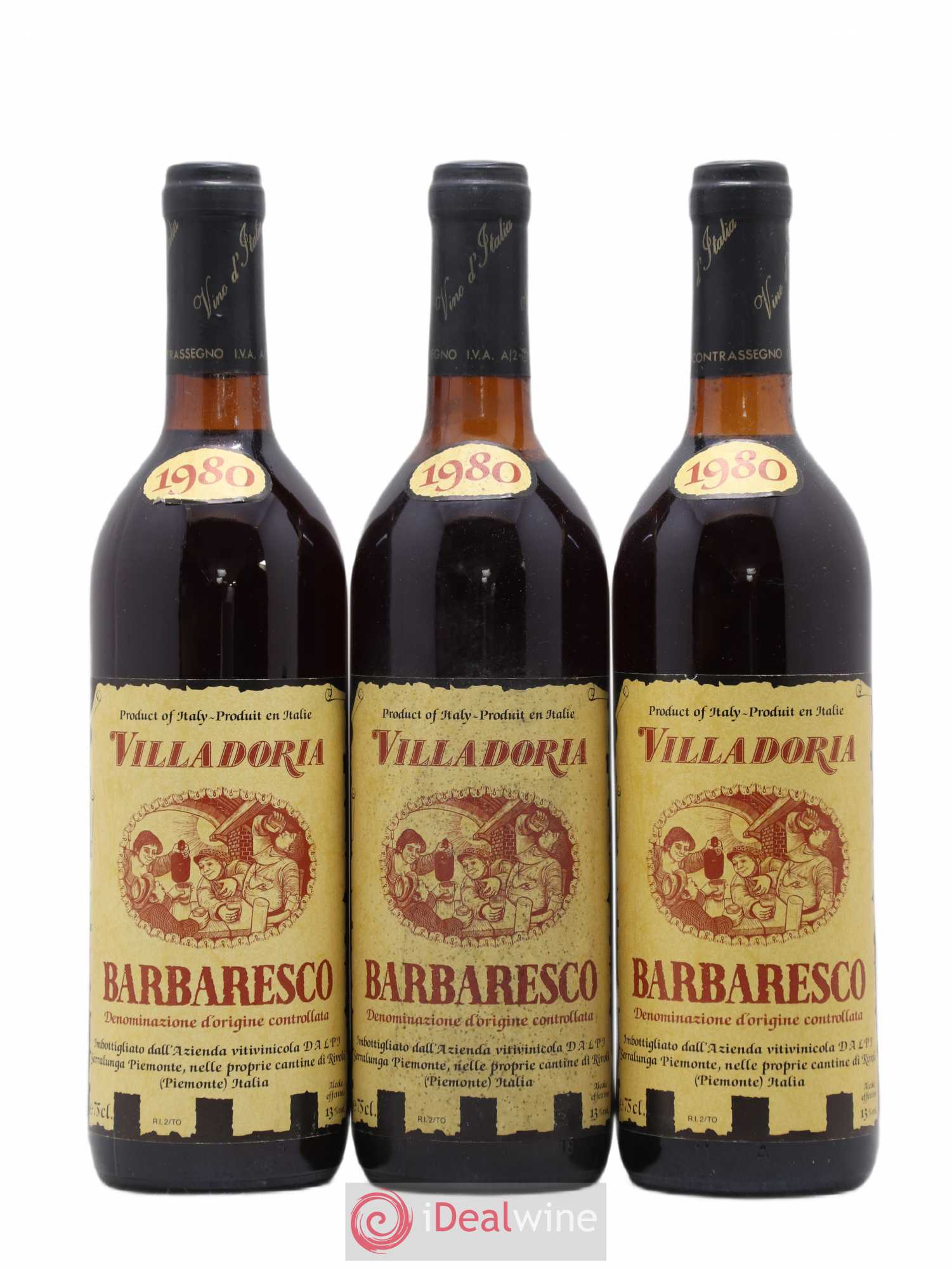 Barbaresco DOCG Villadoria 1980 - Lot de 3 bouteilles - 0