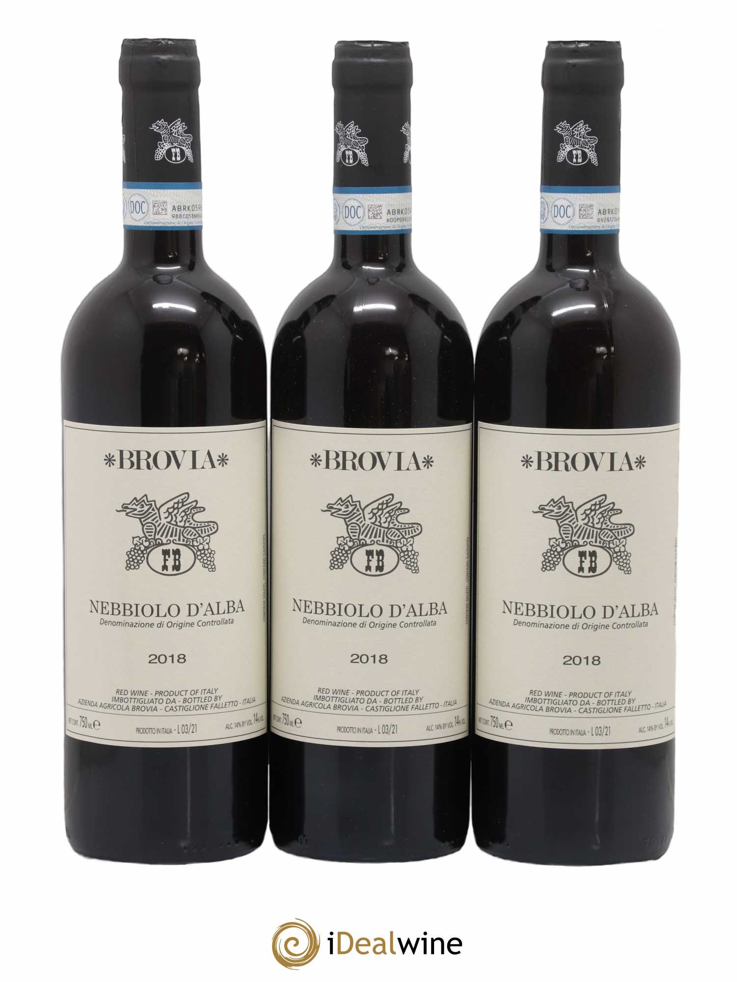 Nebbiolo d'Alba DOC Brovia 2018 - Lot de 3 bouteilles - 0
