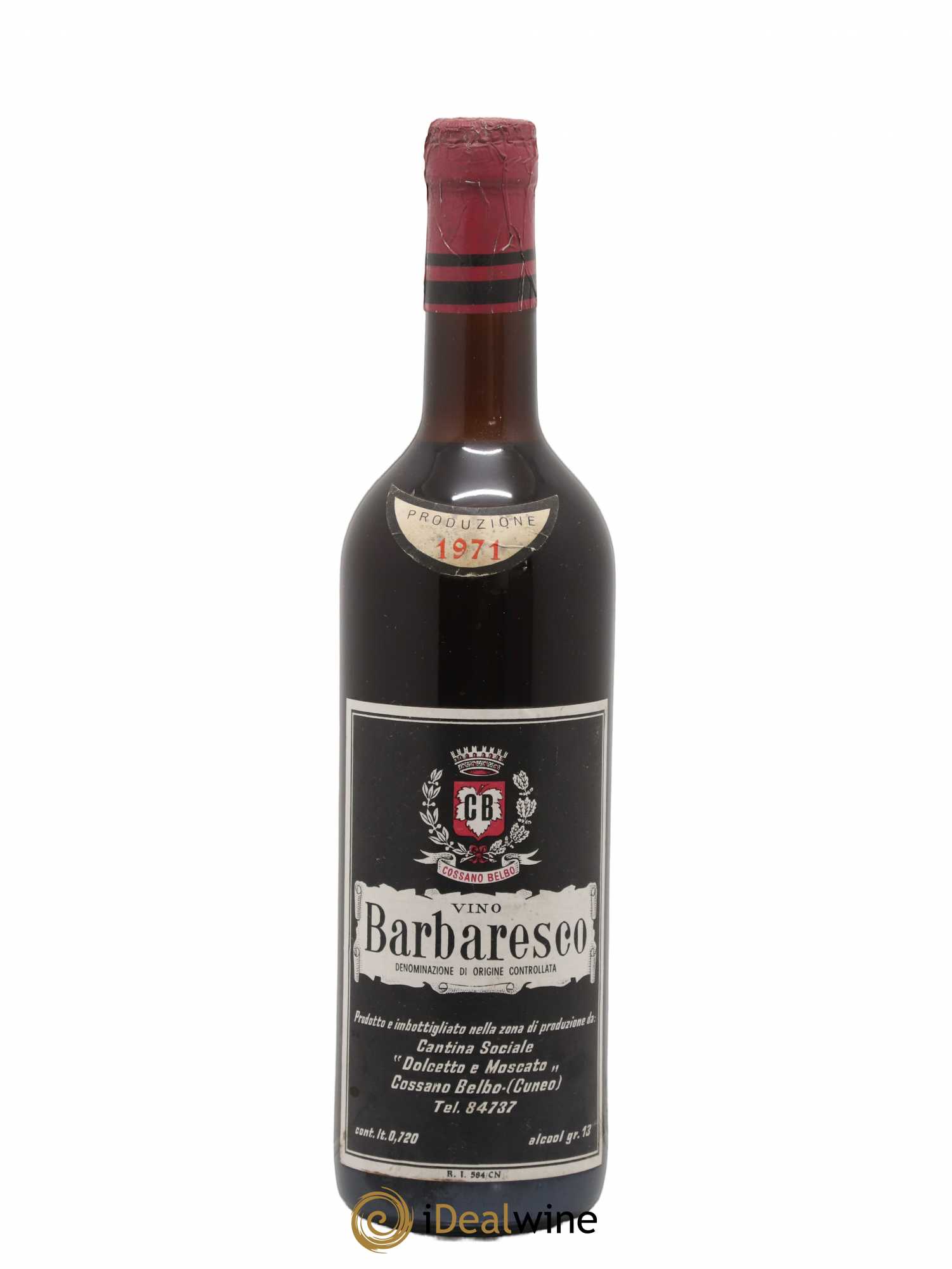 Barbaresco DOCG Cantina Sociale Dolcetto e Moscato 1971 - Posten von 1 Flasche - 0