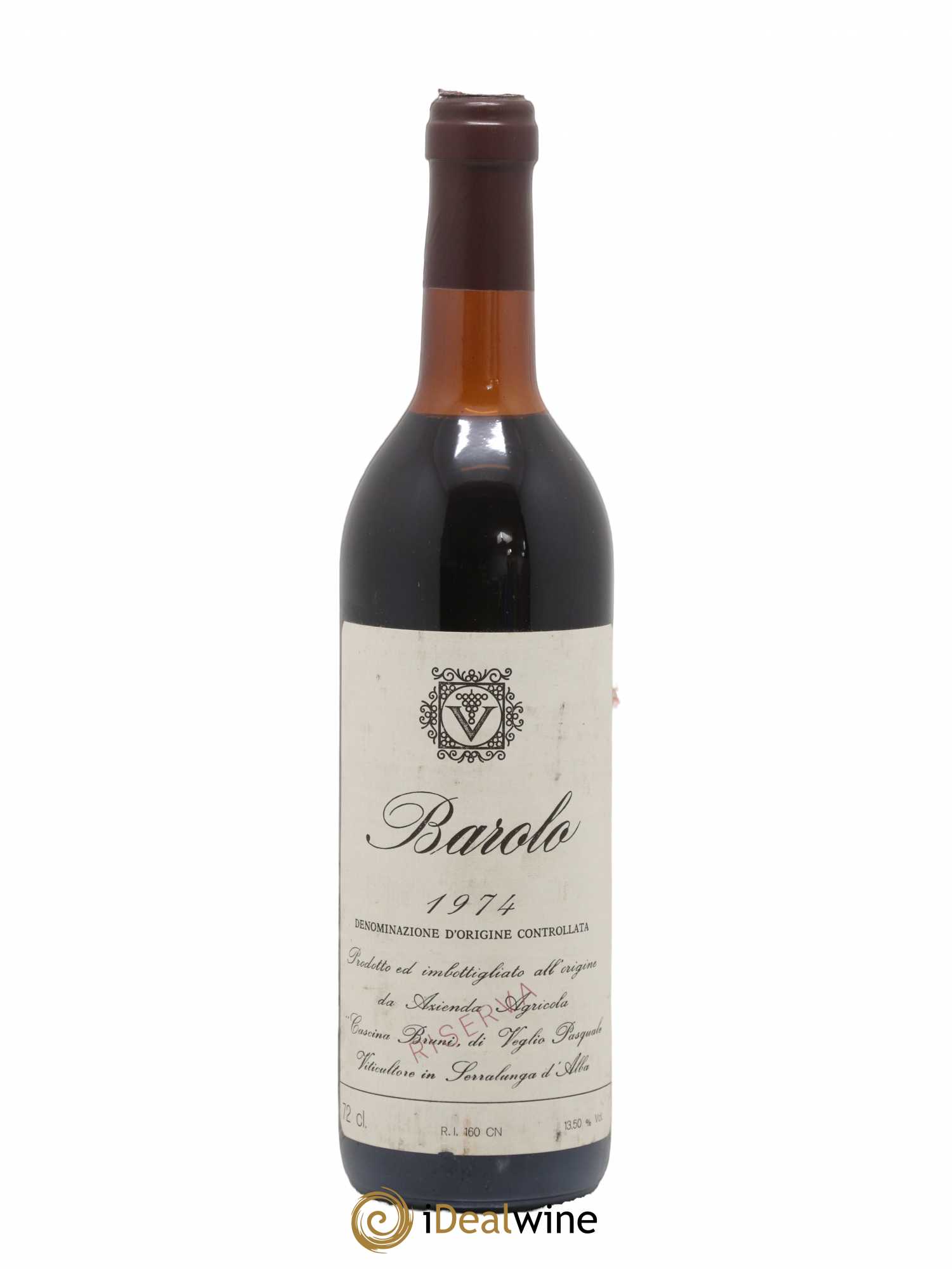 Barolo Riserva Cascina Bruni Veglio Pasquale 1974 - Posten von 1 Flasche - 0