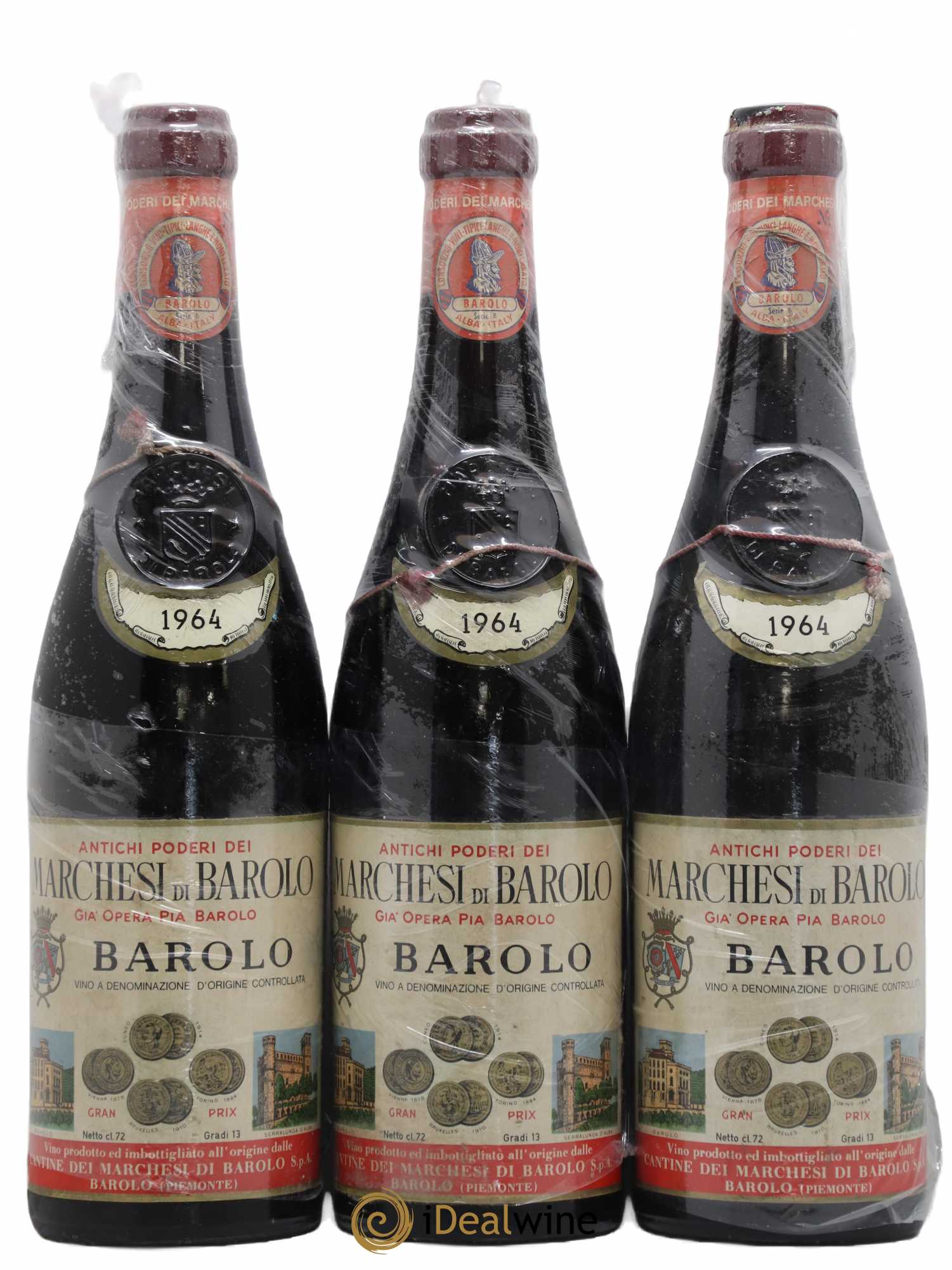Barolo Marchesi di Barolo 1964 - Lot de 3 bouteilles - 0