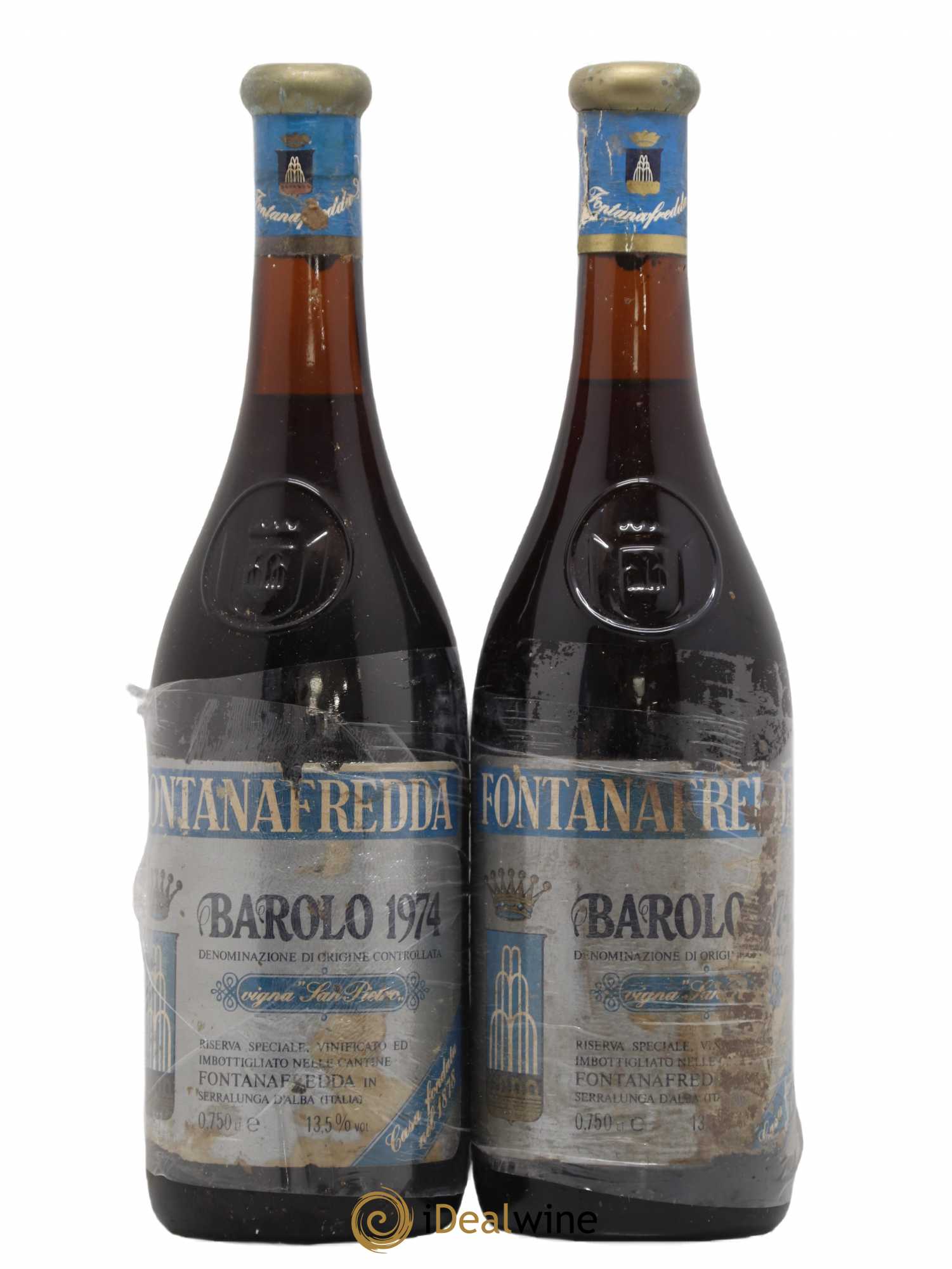 Barolo Vigna San pietro Riserva Speciale Fontanafredda 1974 - Lot de 2 bouteilles - 0