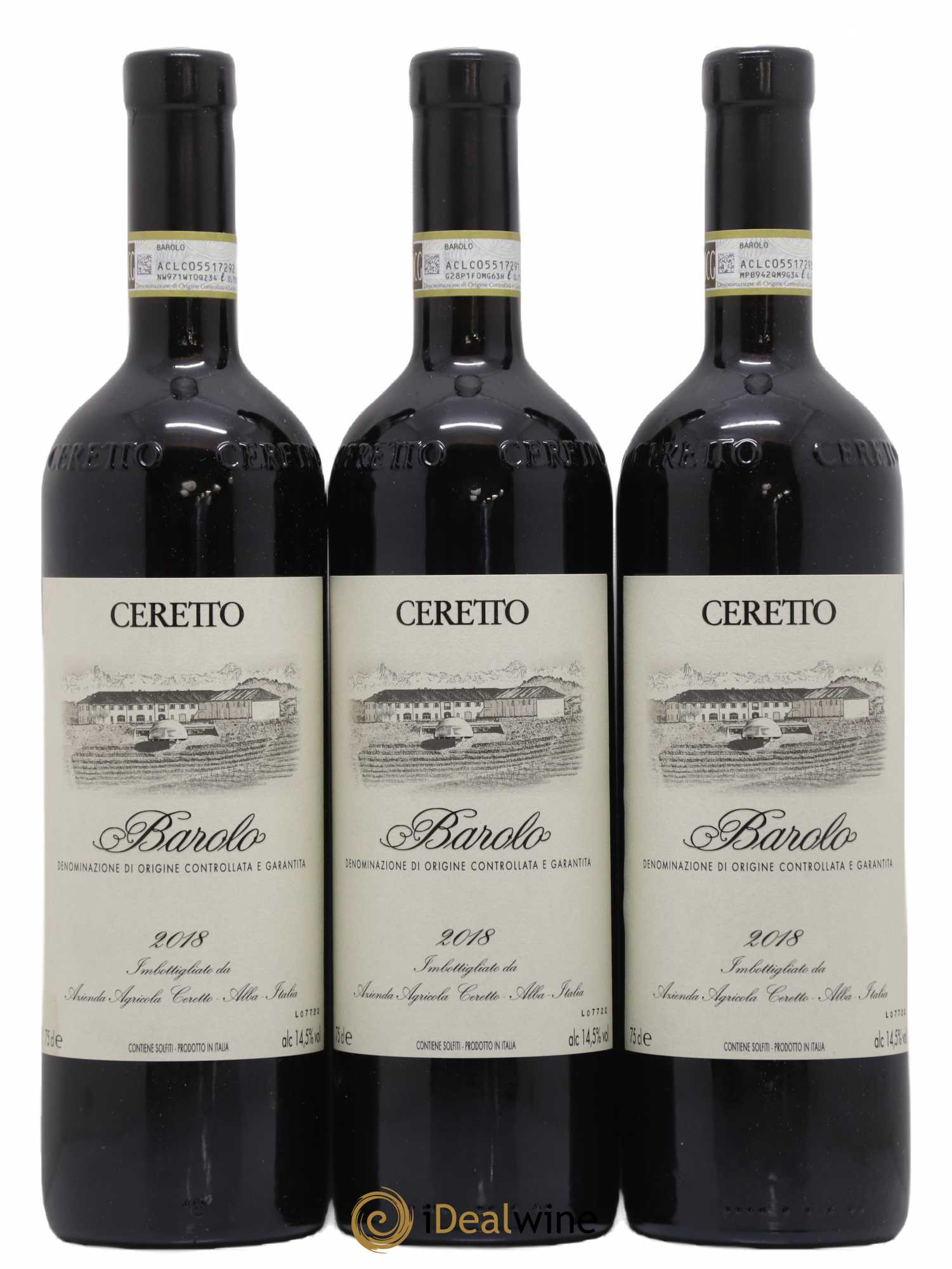 Barolo Ceretto 2018 - Lot de 3 bouteilles - 0