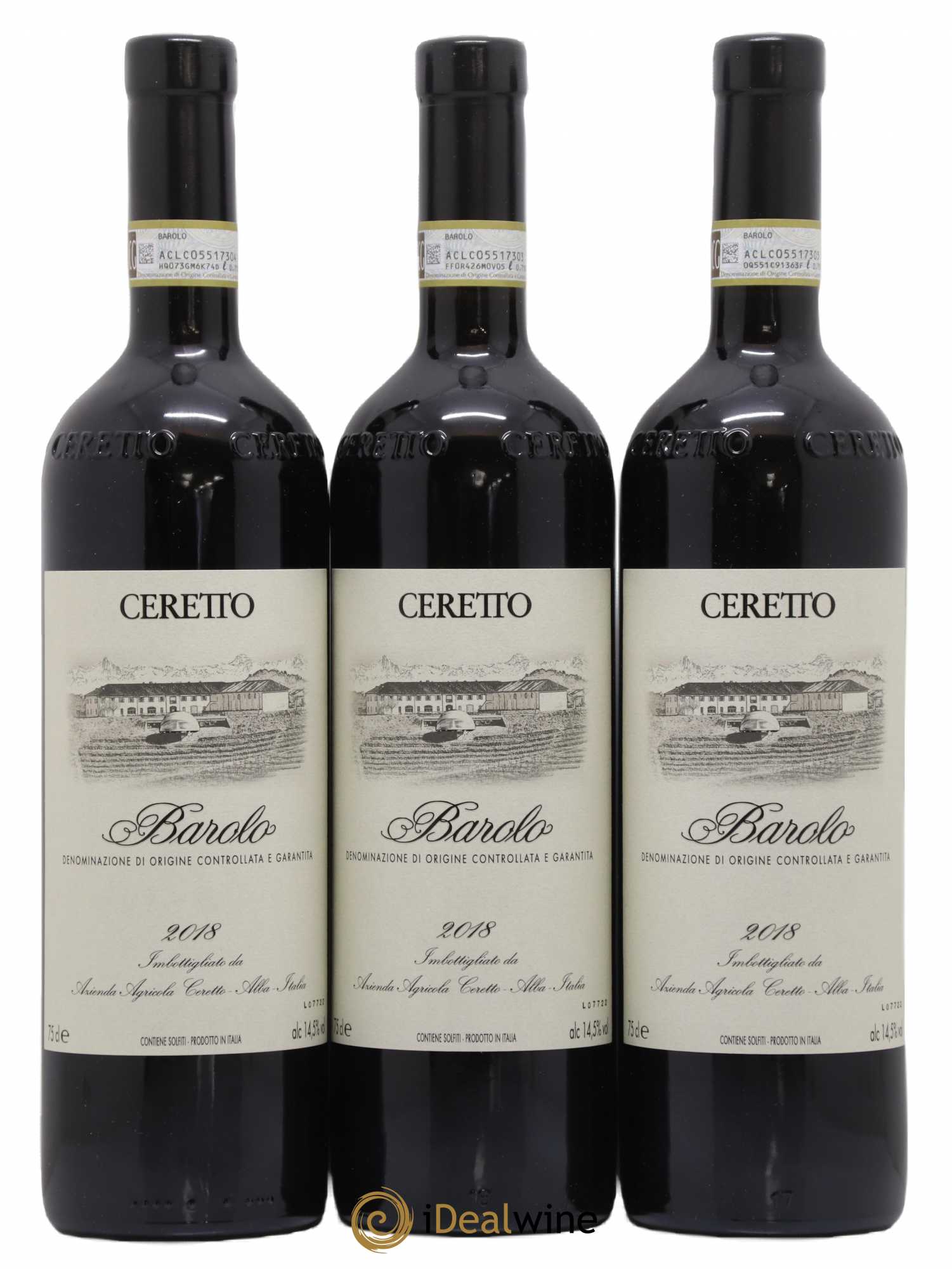 Barolo Ceretto 2018 - Lot de 3 bouteilles - 0