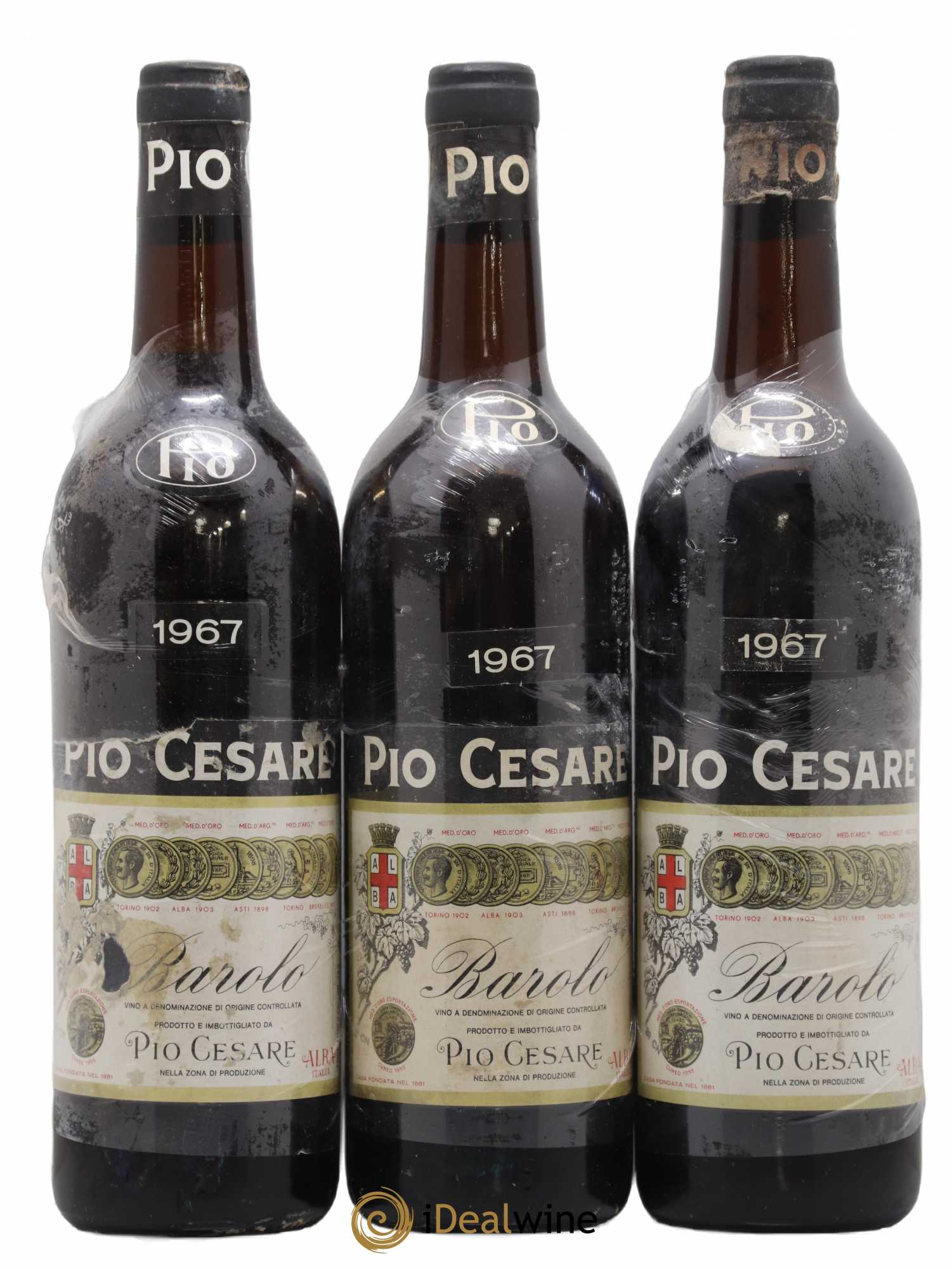 Barolo DOCG Pio Cesare 1967 - Lot de 3 bouteilles - 0