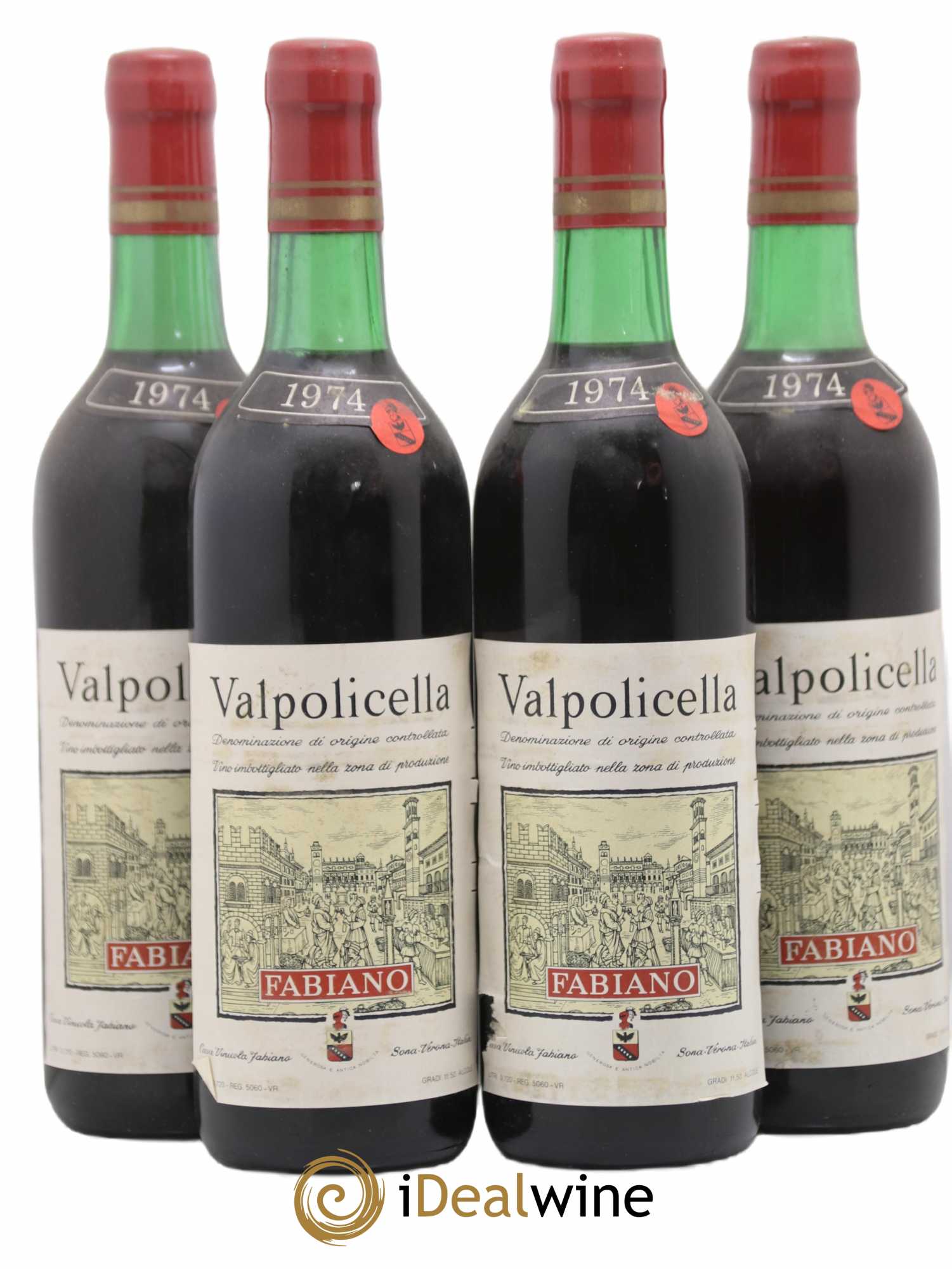 Valpolicella Classico DOC Fabiano 1974 - Lot de 4 bouteilles - 0