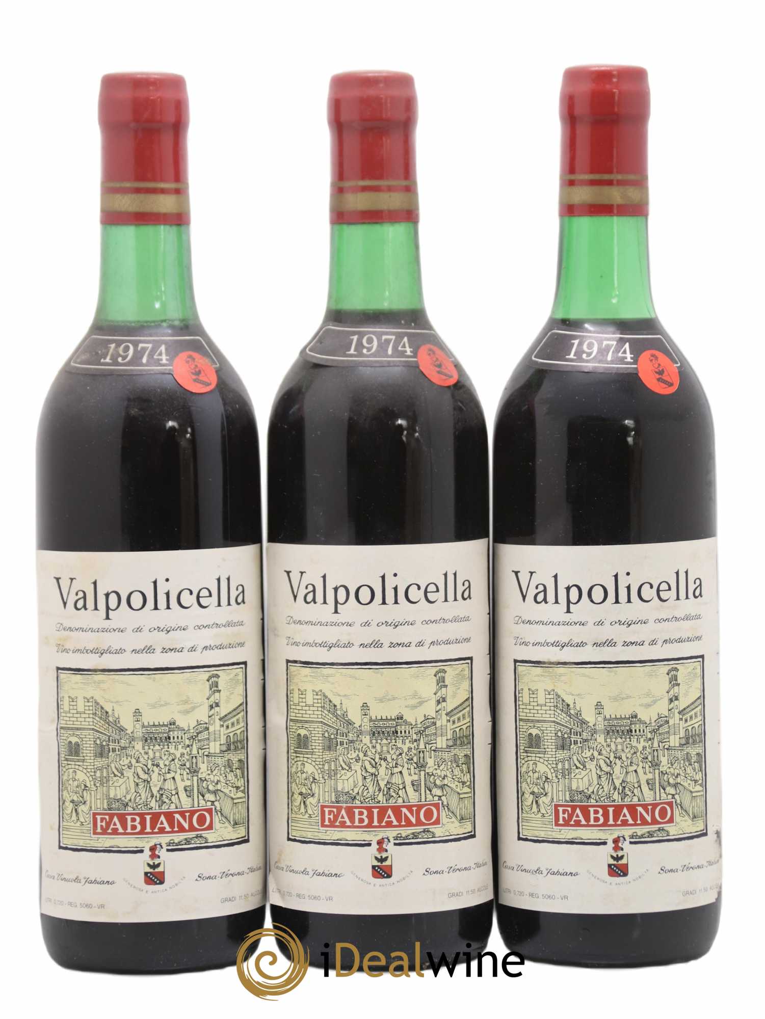 Valpolicella Classico DOC Fabiano 1974 - Lot de 3 bouteilles - 0