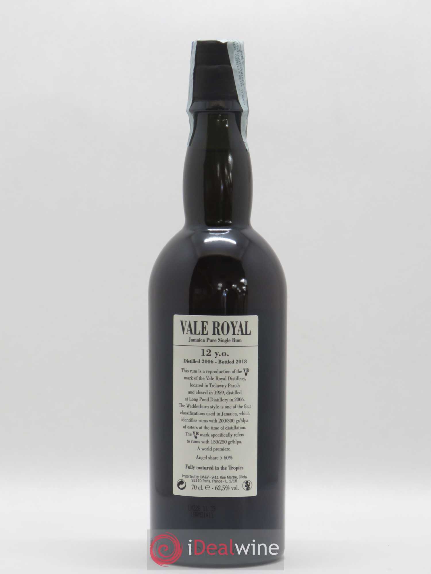 Rhum Vale Royal Jamaica Pure Single rum Aged 12 Tropical years in Jamaica Wedderburn 2006 - Posten von 1 Flasche - 2