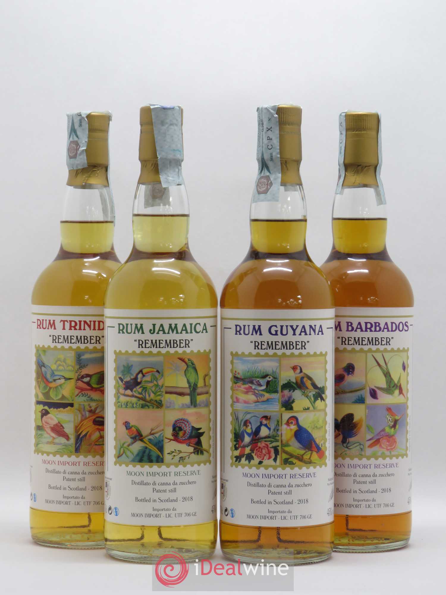 Rhum Collection Moon Remember XRum Jamaica XRum Trinidad Xrum Guyana Xbarbados - Lot de 4 bouteilles - 1