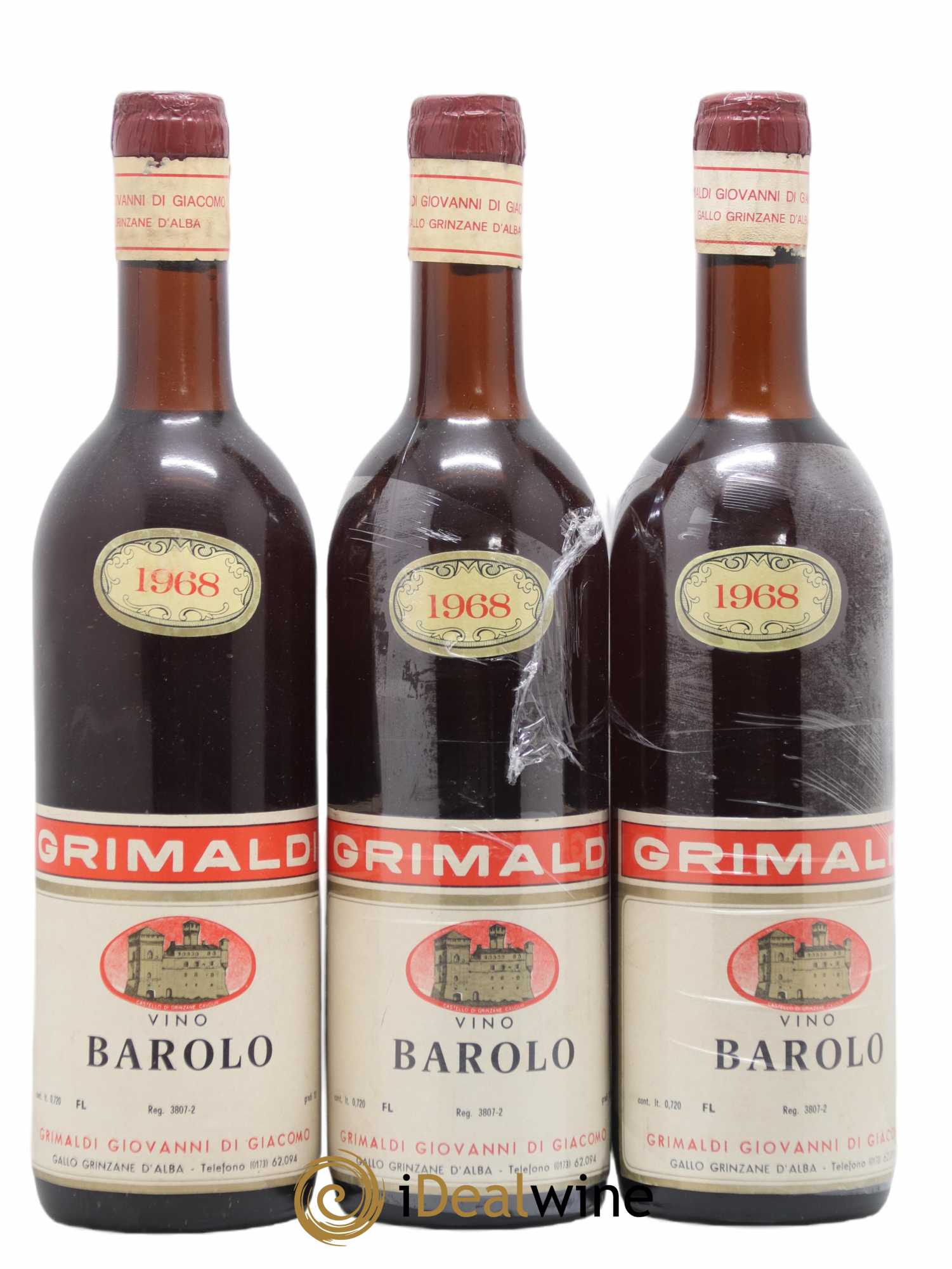 Barolo Grimaldi 1968 - Lot de 3 bouteilles - 0