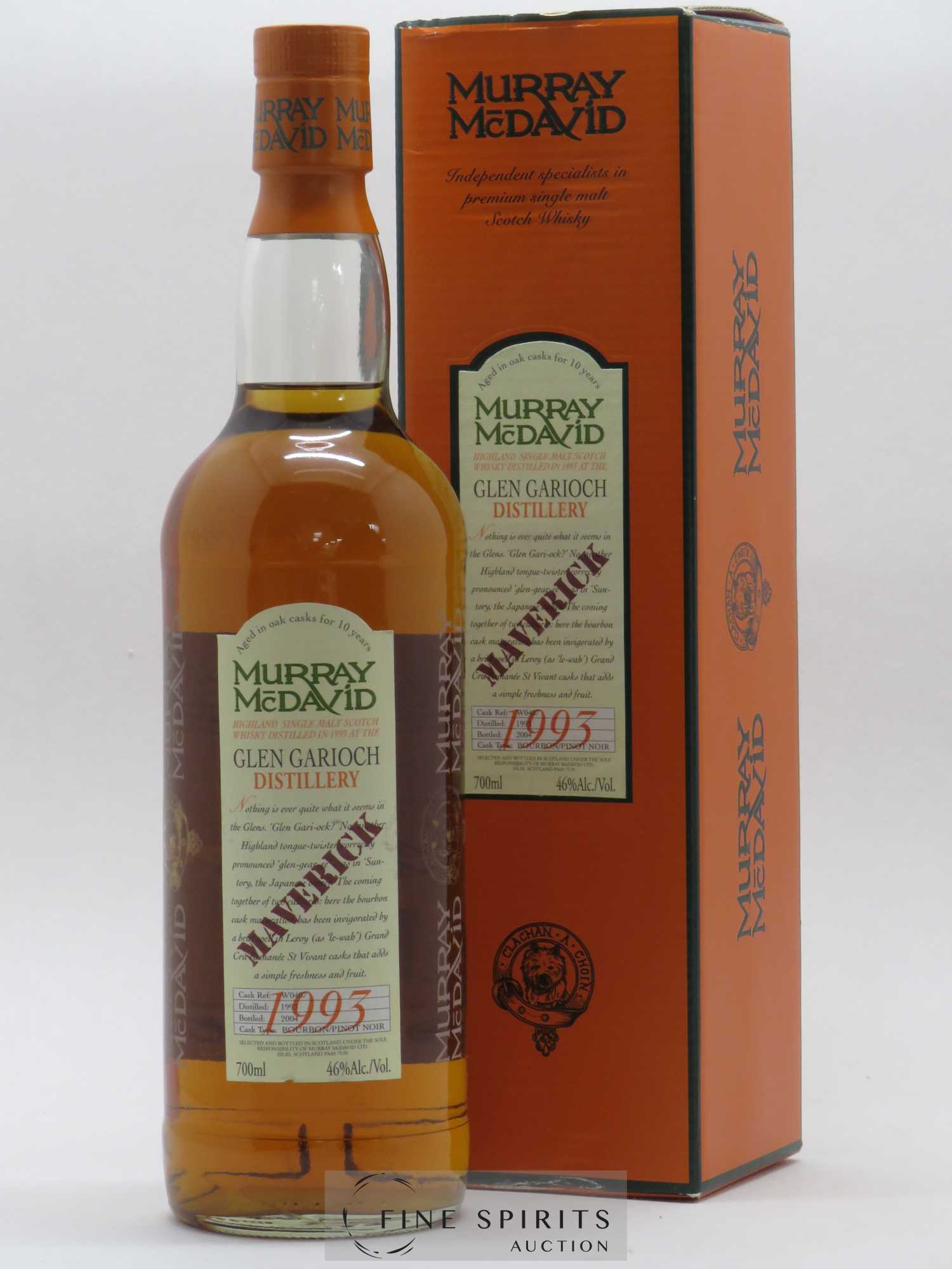 Glen Garioch 10 years 1993 Murray Mc David Maverick Cask n°W0407 bottled 2004 - Lot de 1 bouteille - 0