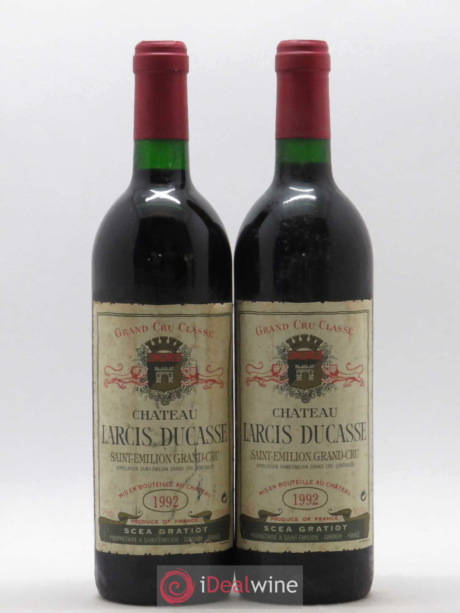 Château Larcis Ducasse 1er Grand Cru Classé B 1992 - Lot de 2 bouteilles - 0