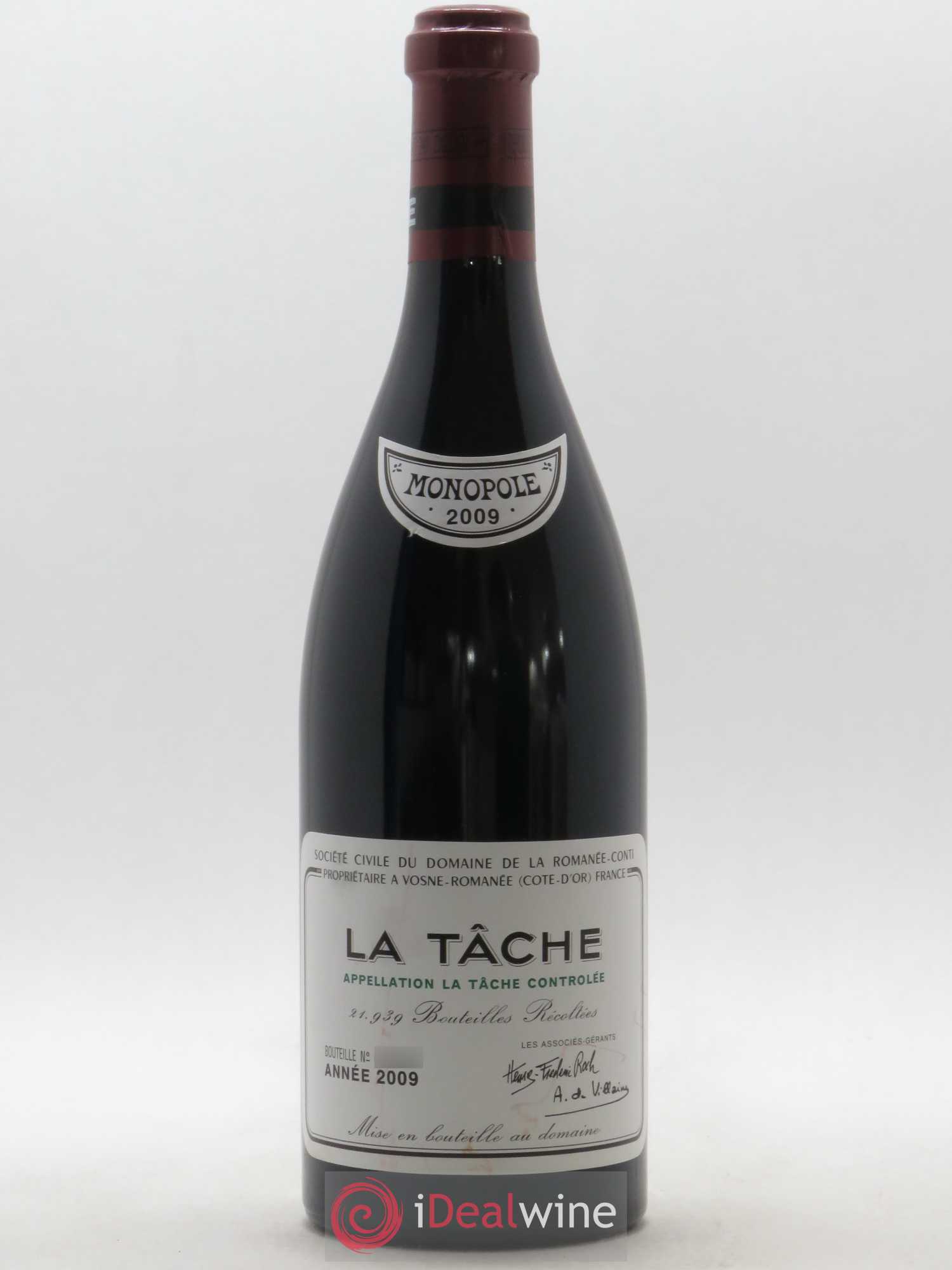 La Tâche Grand Cru Domaine de la Romanée-Conti 2009 - Lot de 1 bouteille - 0