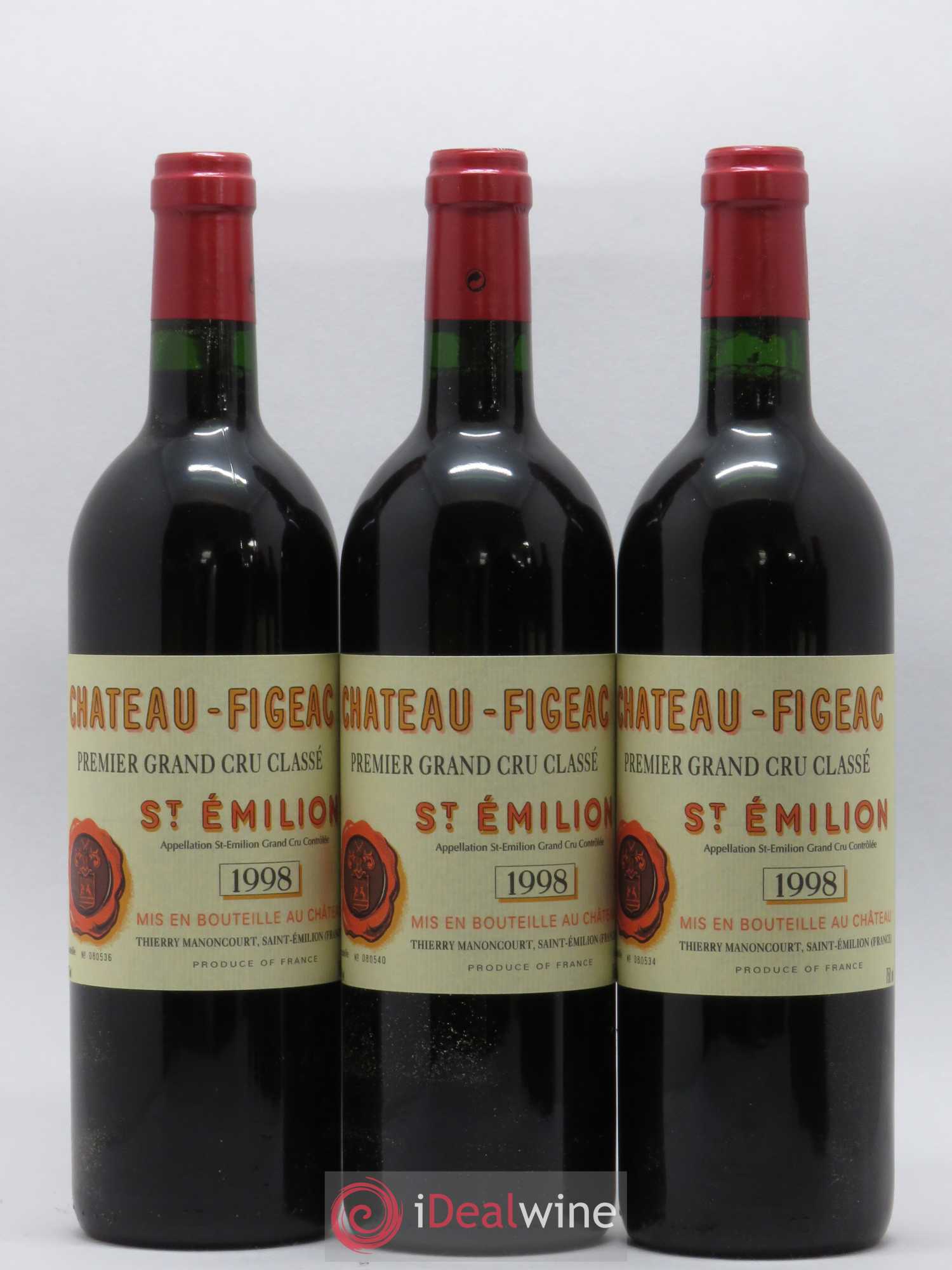 Château Figeac 1er Grand Cru Classé A 1998 - Lot de 6 bouteilles - 1