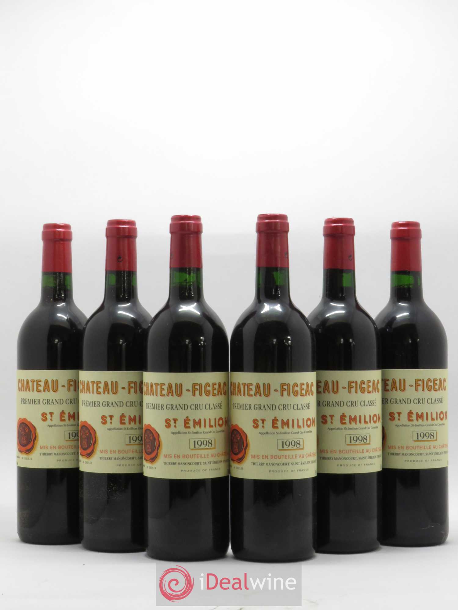 Château Figeac 1er Grand Cru Classé A 1998 - Lot de 6 bouteilles - 0