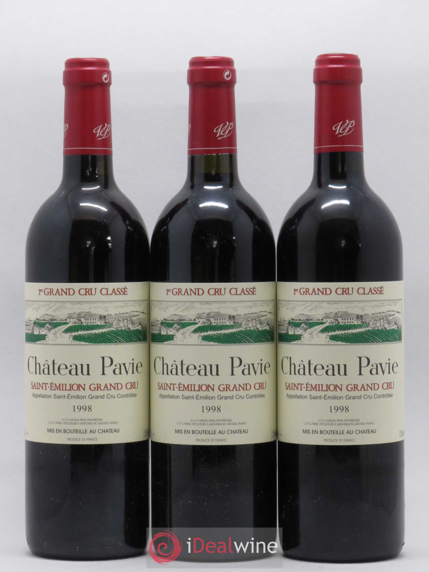 Château Pavie 1er Grand Cru Classé A 1998 - Lot de 3 bouteilles - 0