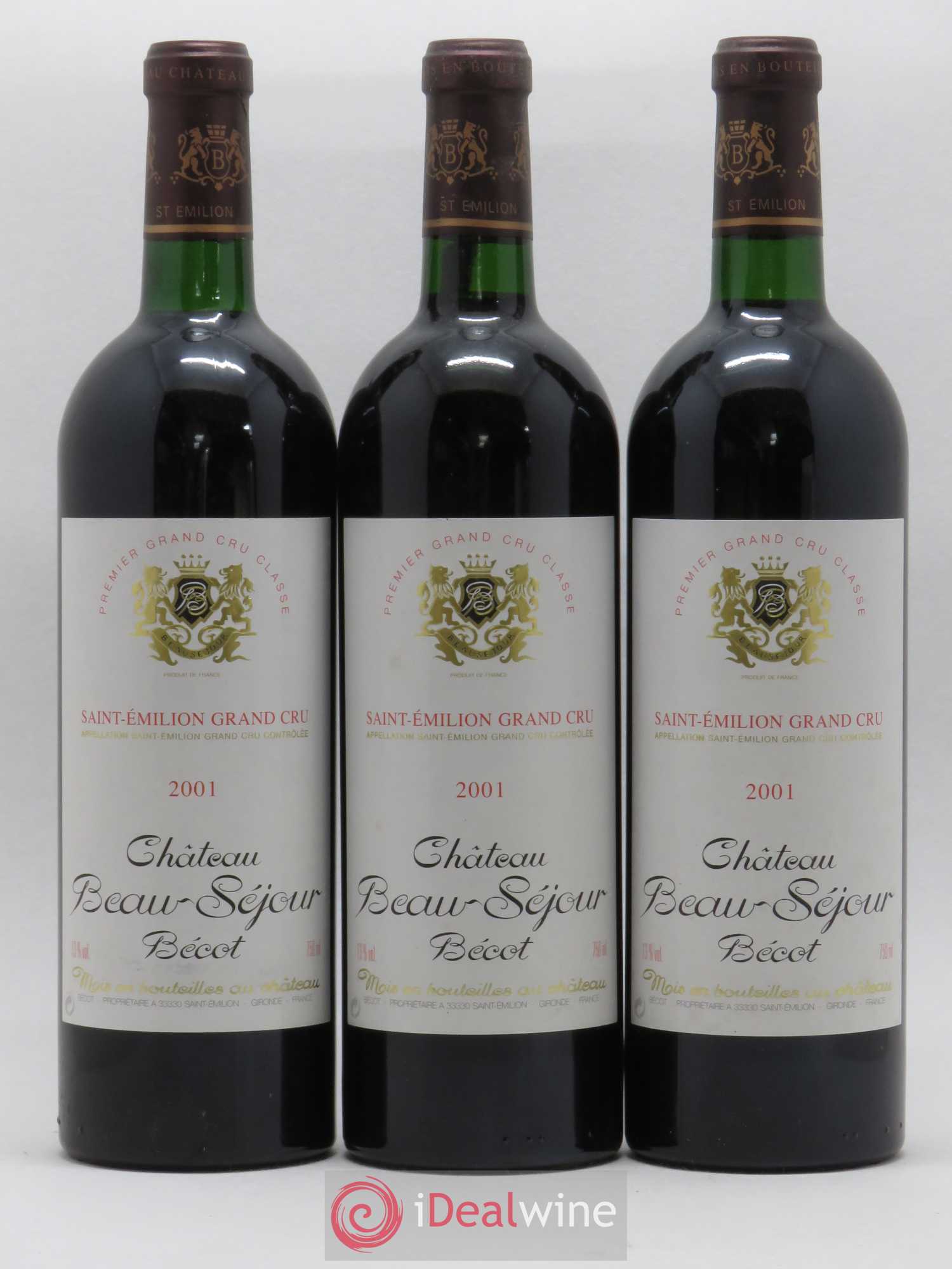 Château Beau-Séjour Bécot 1er Grand Cru Classé B 2001 - Lot de 12 bouteilles - 1