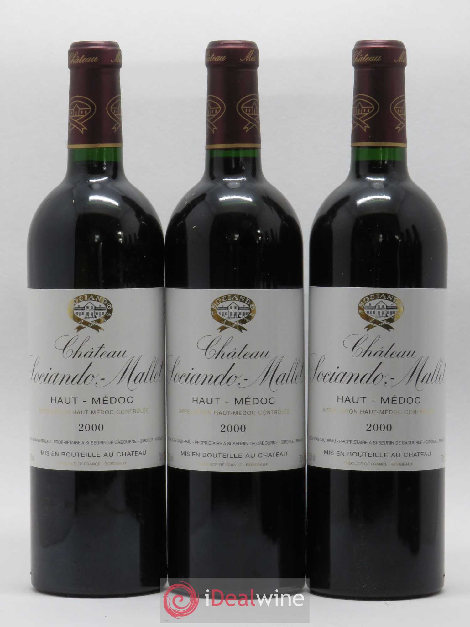 Château Sociando Mallet 2000 - Lot de 6 bouteilles - 1