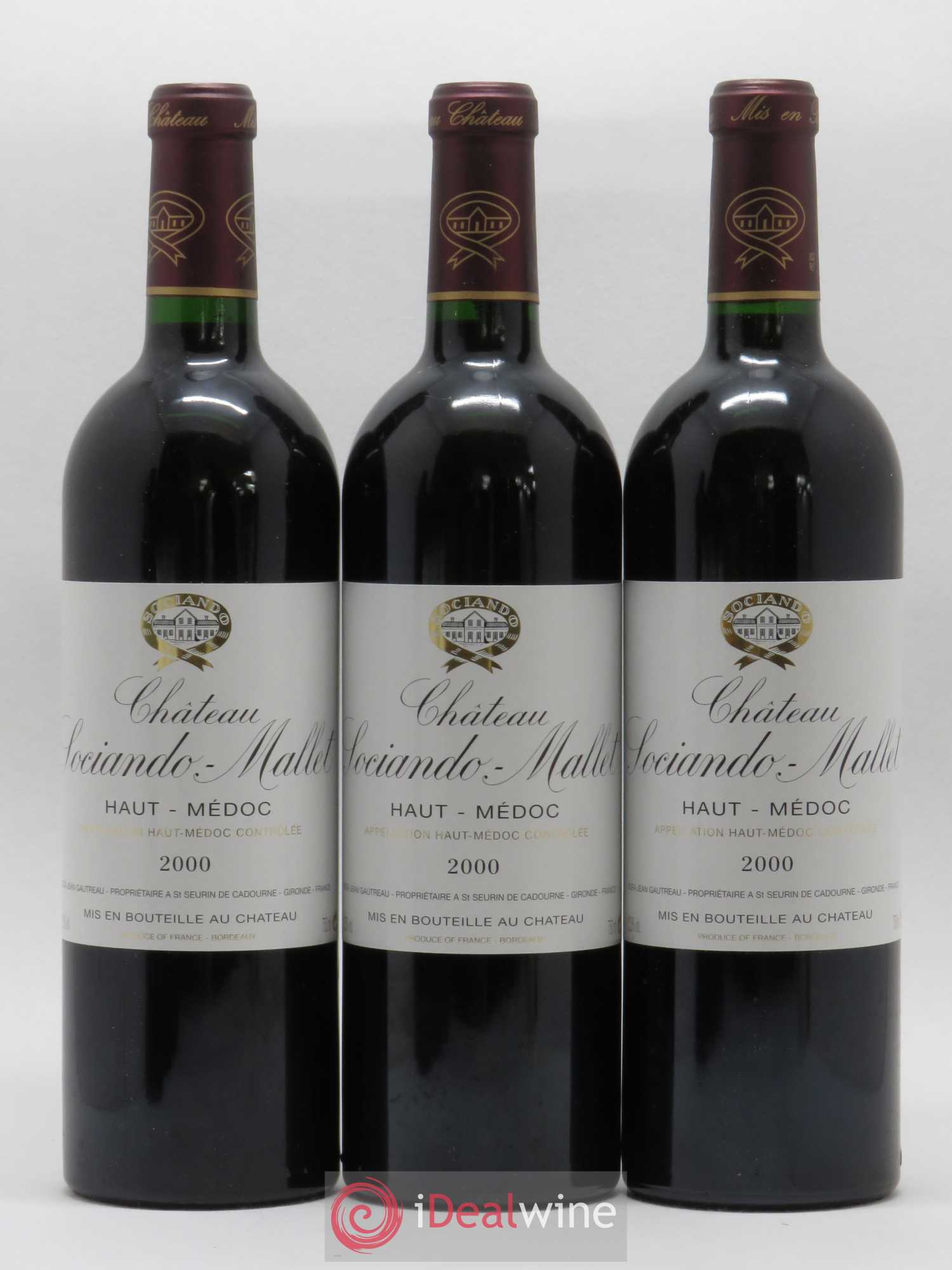 Château Sociando Mallet 2000 - Lot de 6 bouteilles - 2
