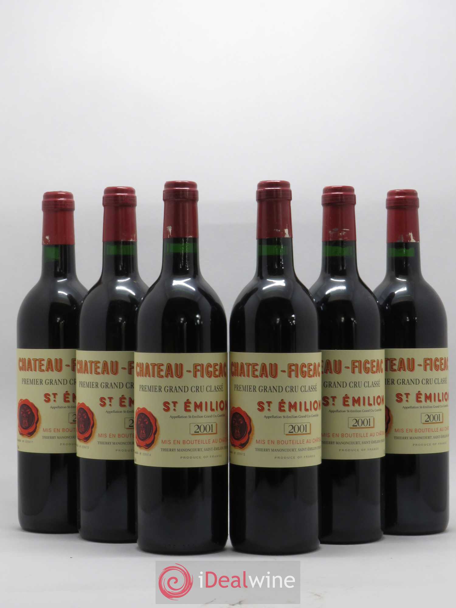 Château Figeac 1er Grand Cru Classé A 2001 - Lot de 6 bouteilles - 0