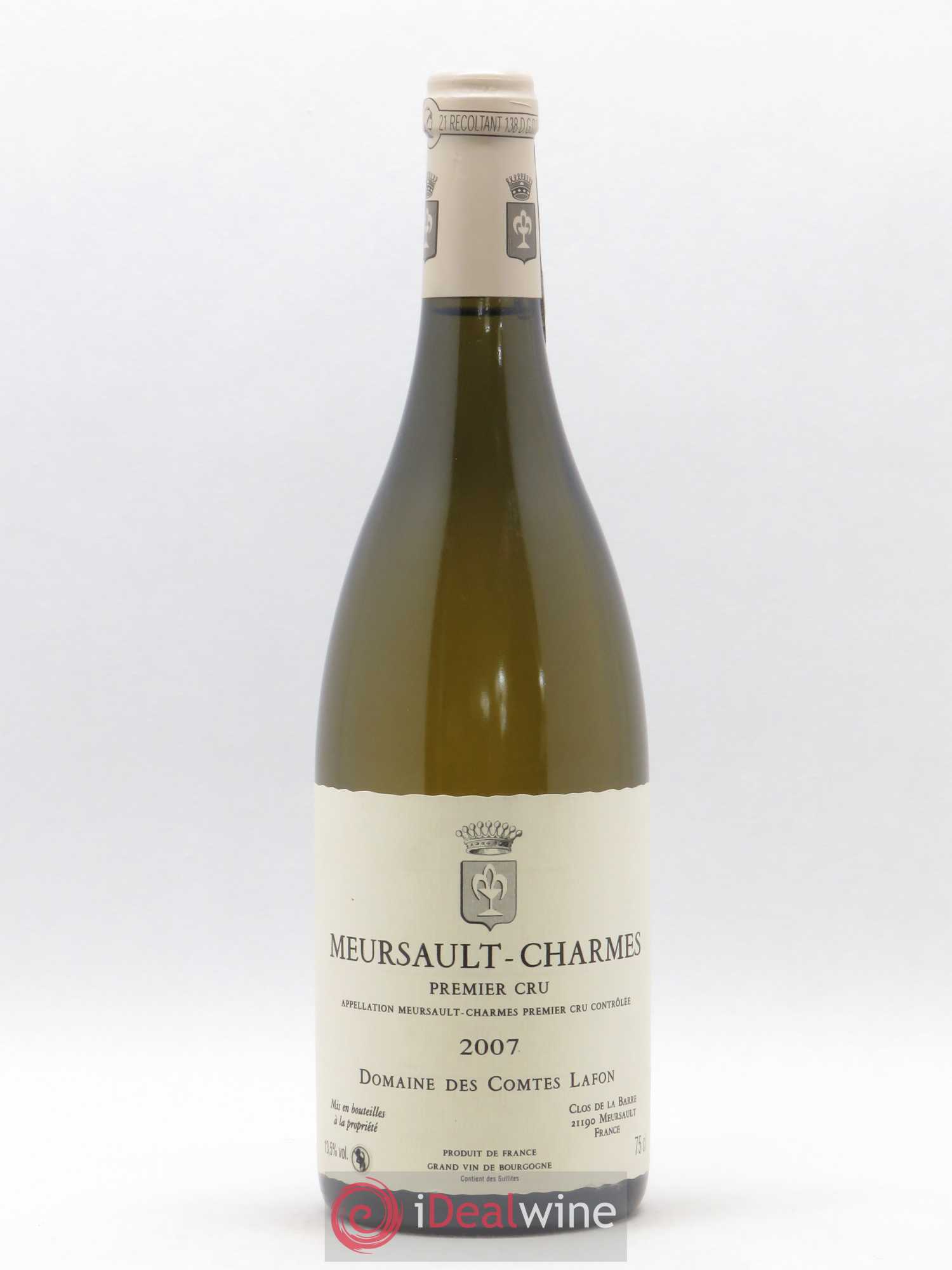 Meursault 1er Cru Charmes Comtes Lafon (Domaine des) 2007 - Lot de 1 bouteille - 0