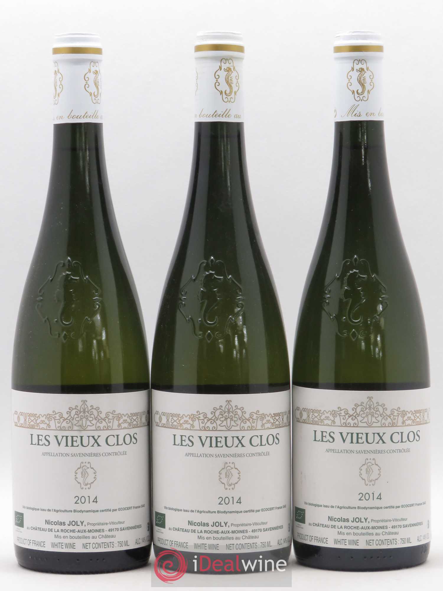 Savennières Les Vieux Clos Vignobles de la Coulée de Serrant - Nicolas Joly 2014 - Lot de 3 bouteilles - 0