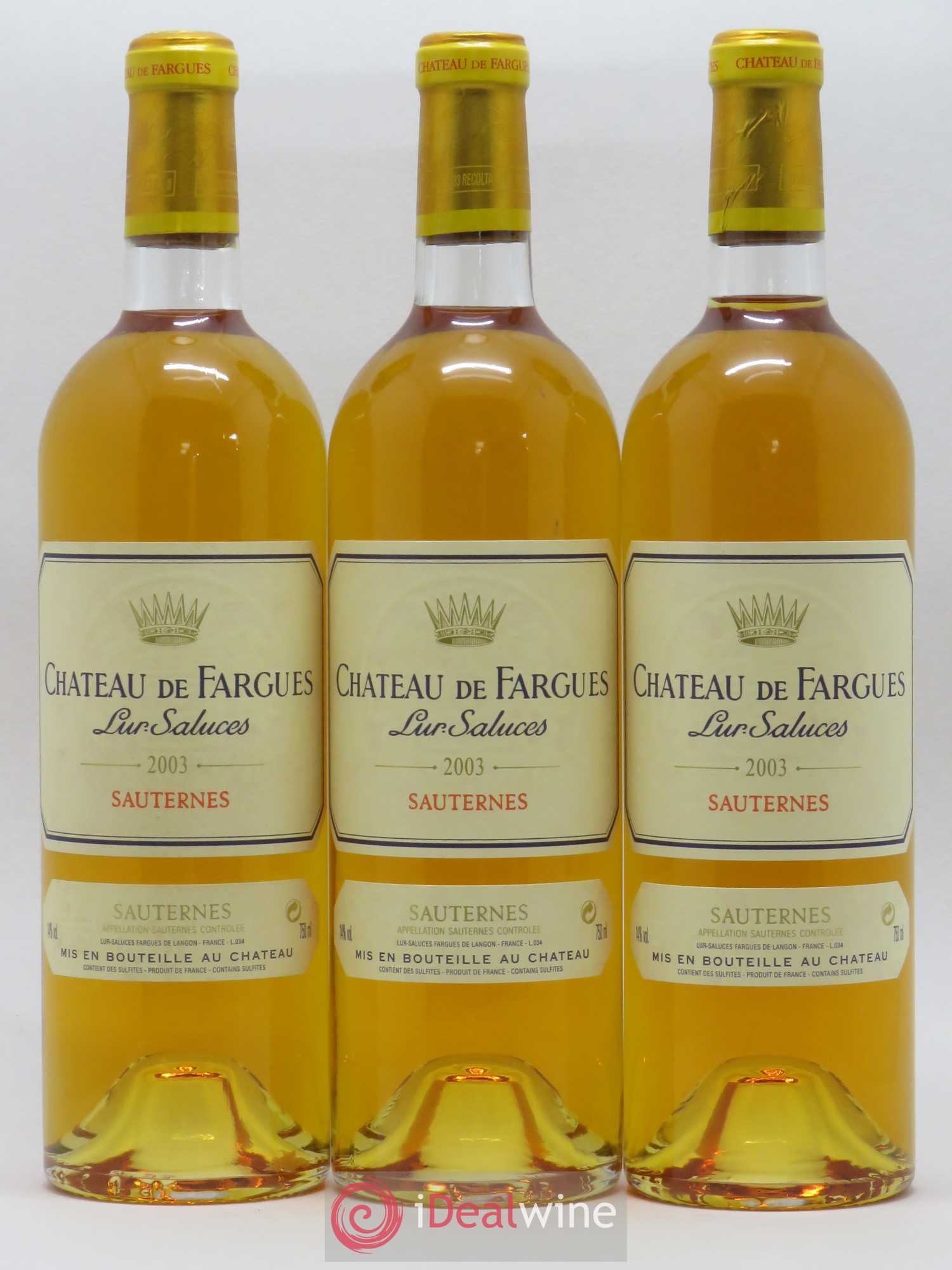 Château de Fargues 2003 - Lotto di 3 bottiglie - 0