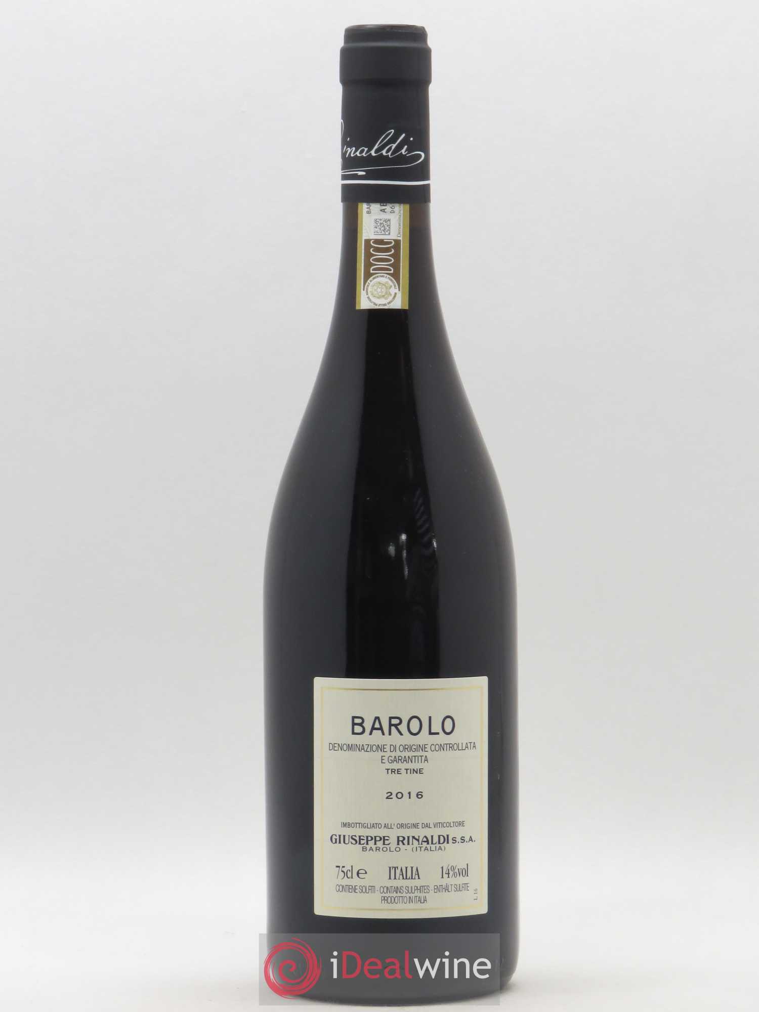 Barolo DOCG Tre Tine Giuseppe Rinaldi 2016 - Lot de 1 bouteille - 1