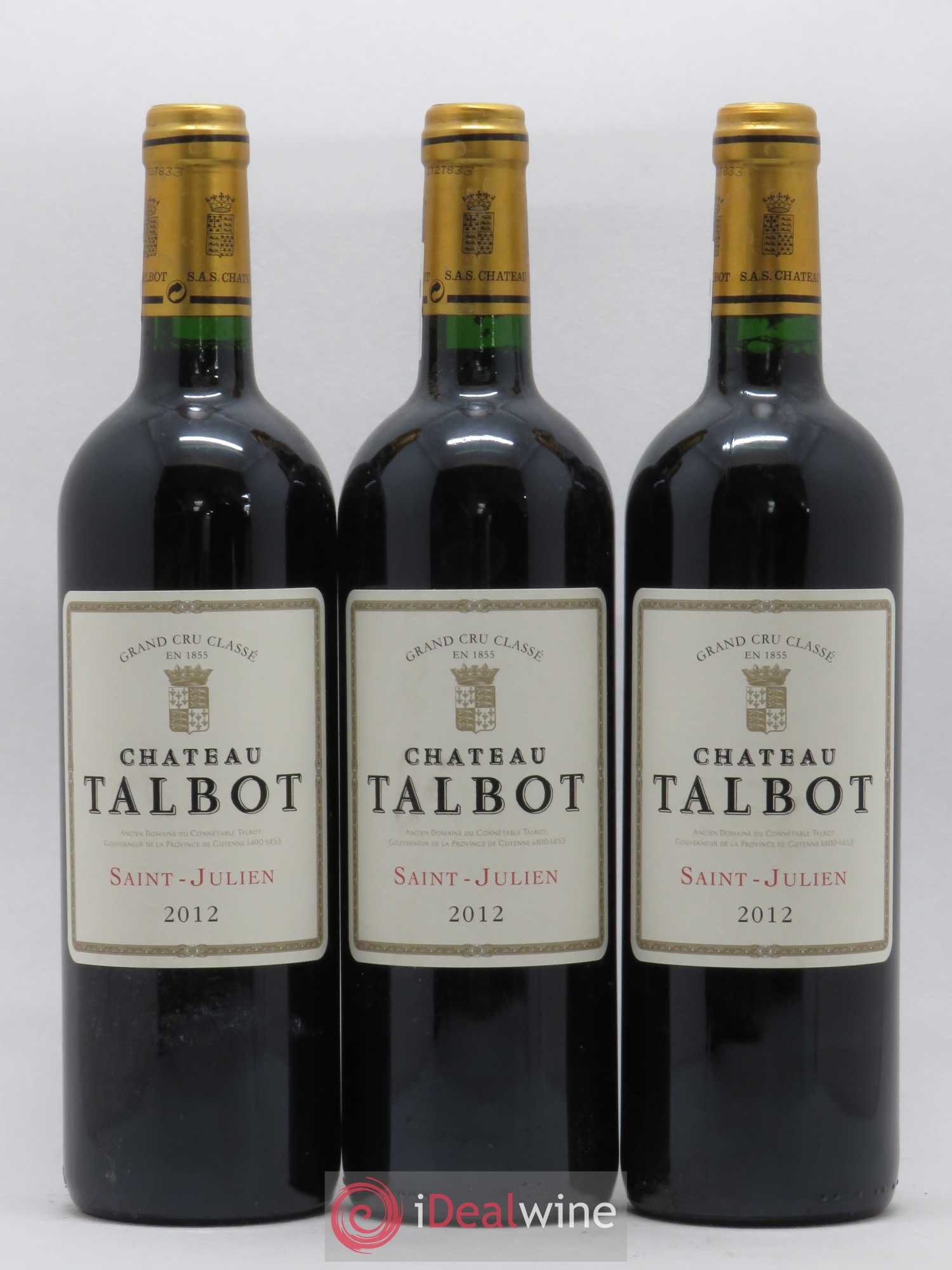 Château Talbot 4ème Grand Cru Classé 2012 - Lot de 3 bouteilles - 0