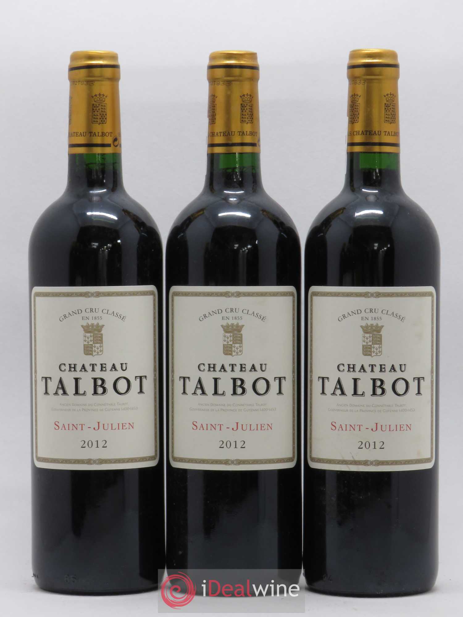 Château Talbot 4ème Grand Cru Classé 2012 - Lot de 3 bouteilles - 0