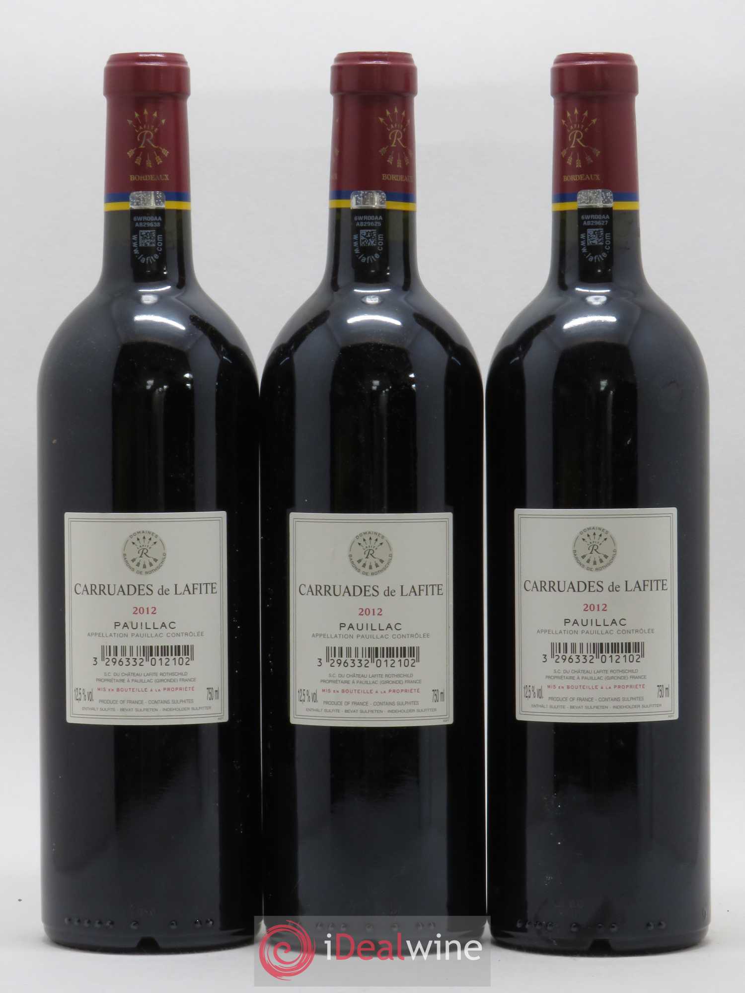 Carruades de Lafite Rothschild Second Vin 2012 - Lot de 3 bouteilles - 1