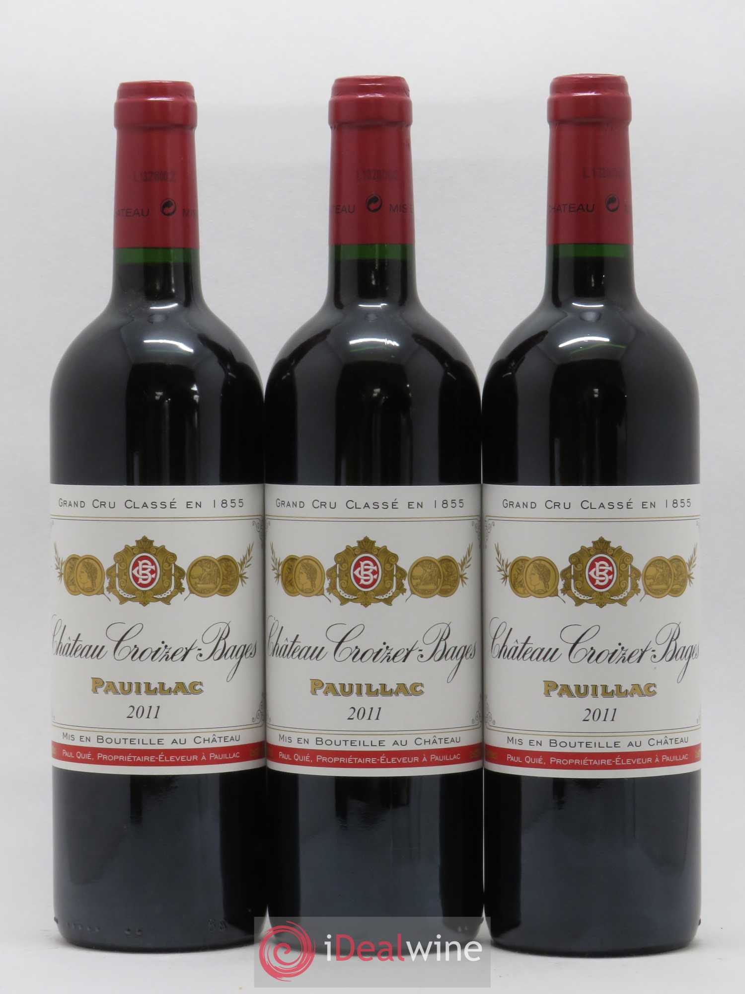 Château Croizet Bages 5ème Grand Cru Classé 2011 - Lot de 3 bouteilles - 0