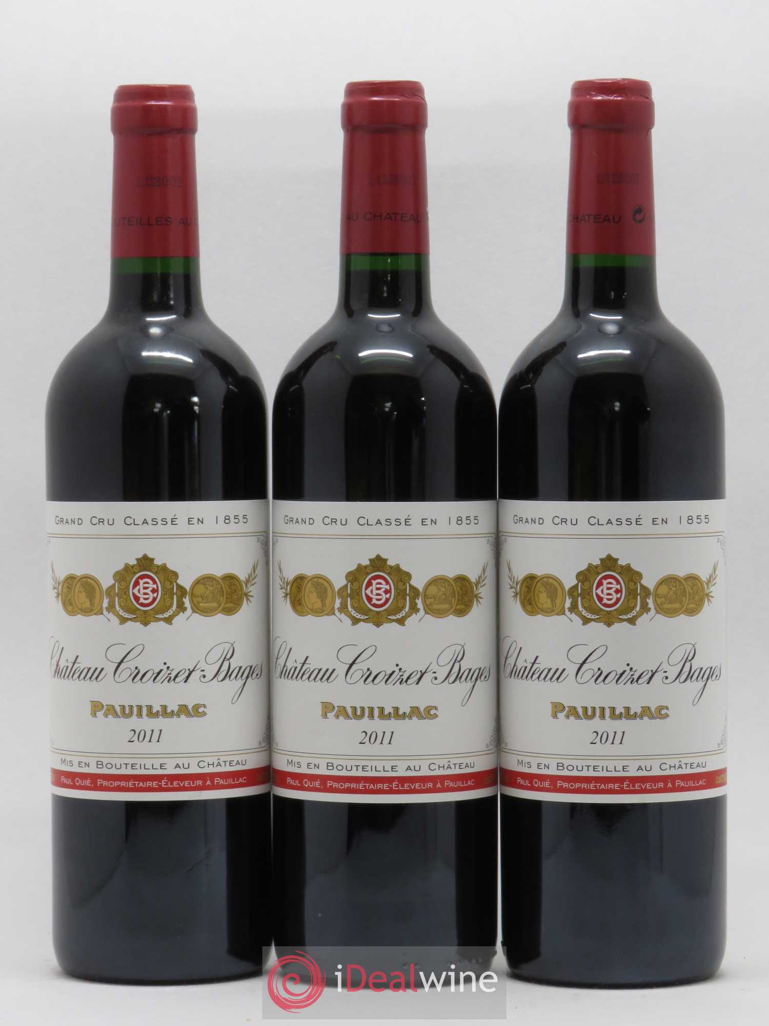 Château Croizet Bages 5ème Grand Cru Classé 2011 - Lot de 3 bouteilles - 0