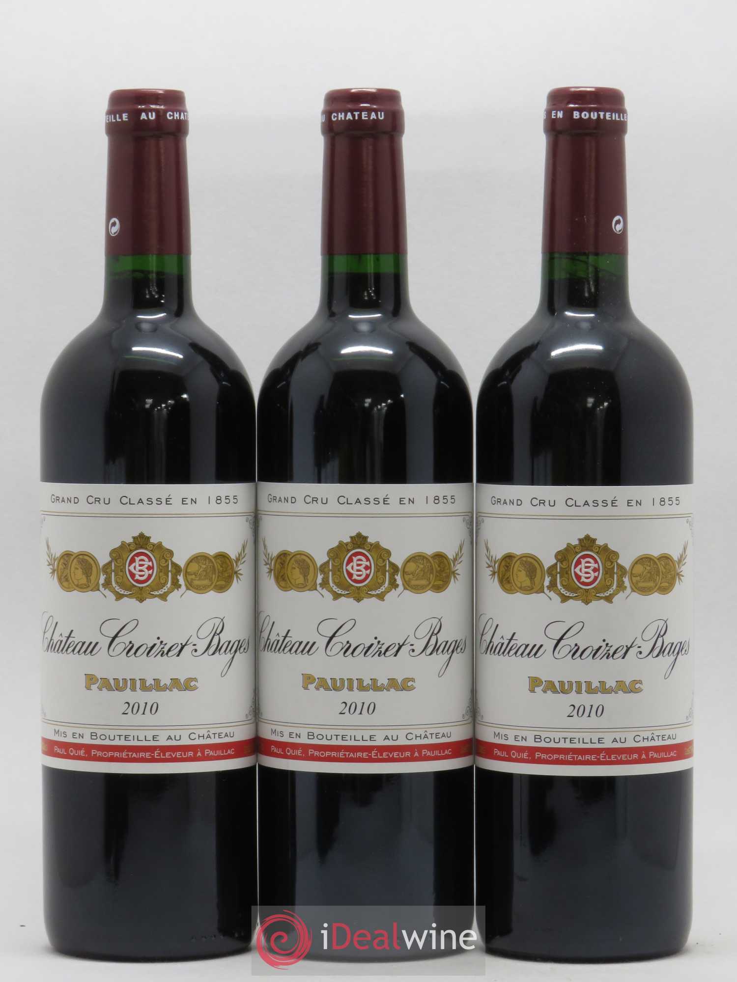 Château Croizet Bages 5ème Grand Cru Classé 2010 - Lot de 3 bouteilles - 0