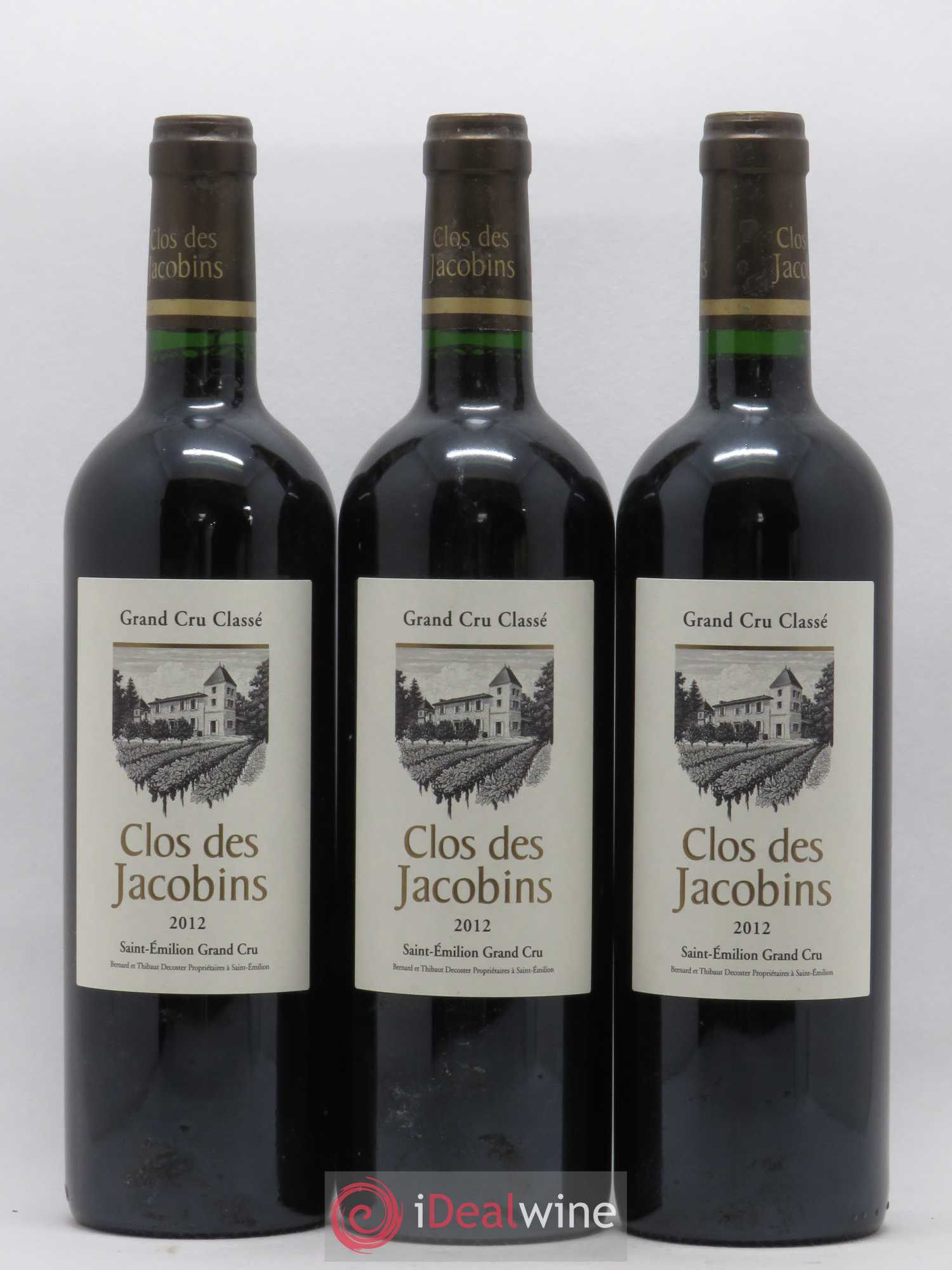 Château Clos des Jacobins Grand Cru Classé 2012 - Lot de 3 bouteilles - 0