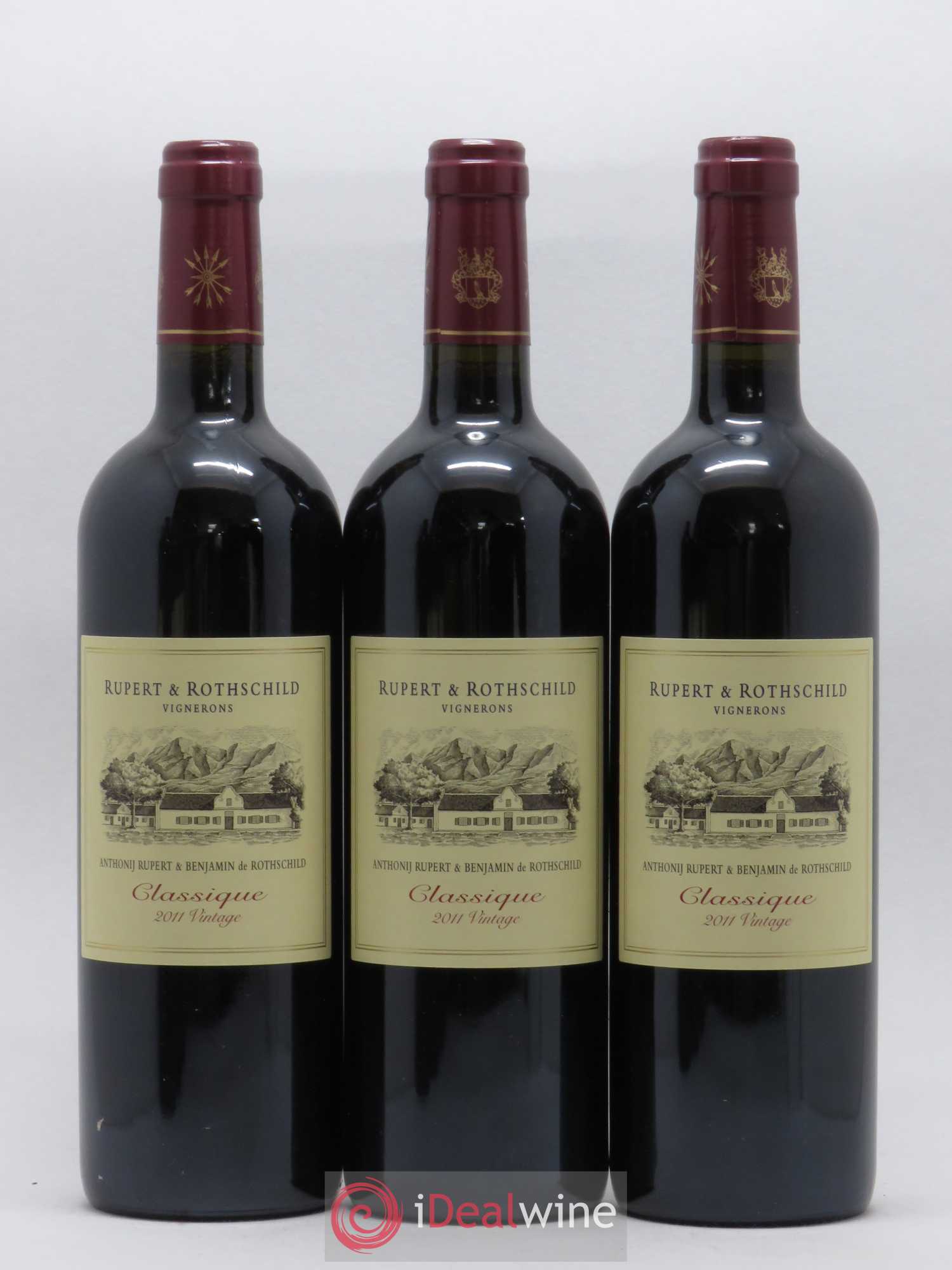 Afrique du Sud Rupert et Rothschild Vignerons Classique 2011 - Lot de 3 bouteilles - 0