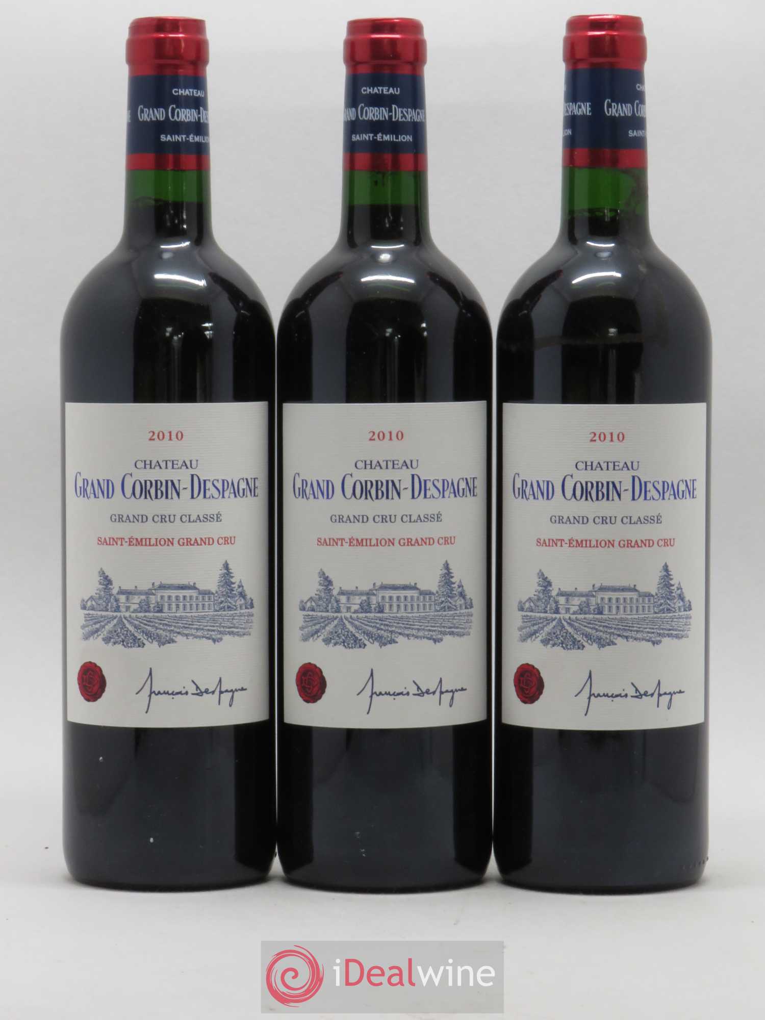 Château Grand Corbin Despagne Grand Cru Classé 2010 - Lot de 3 bouteilles - 0